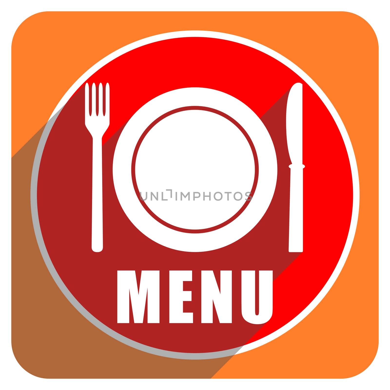 menu red flat icon isolated