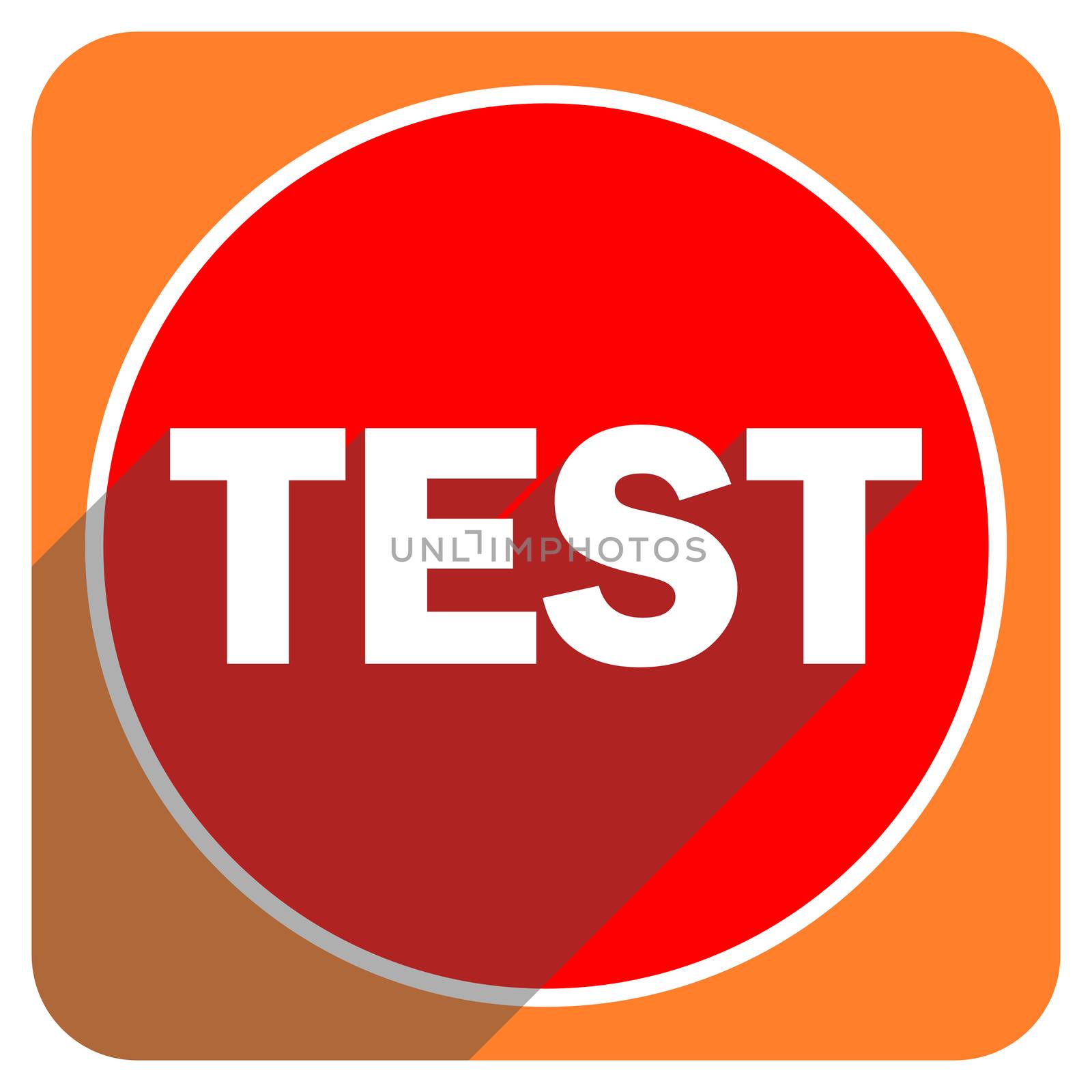 test red flat icon isolated