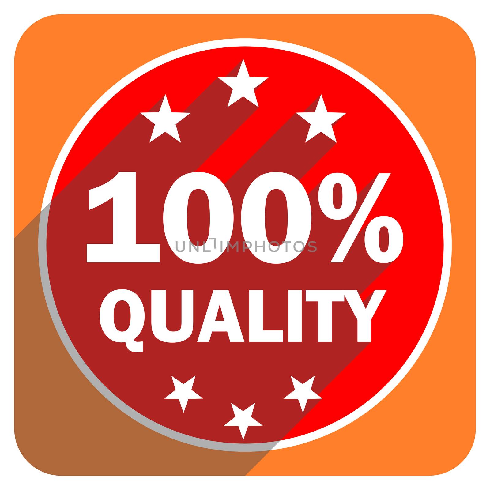 quality red flat icon isolated