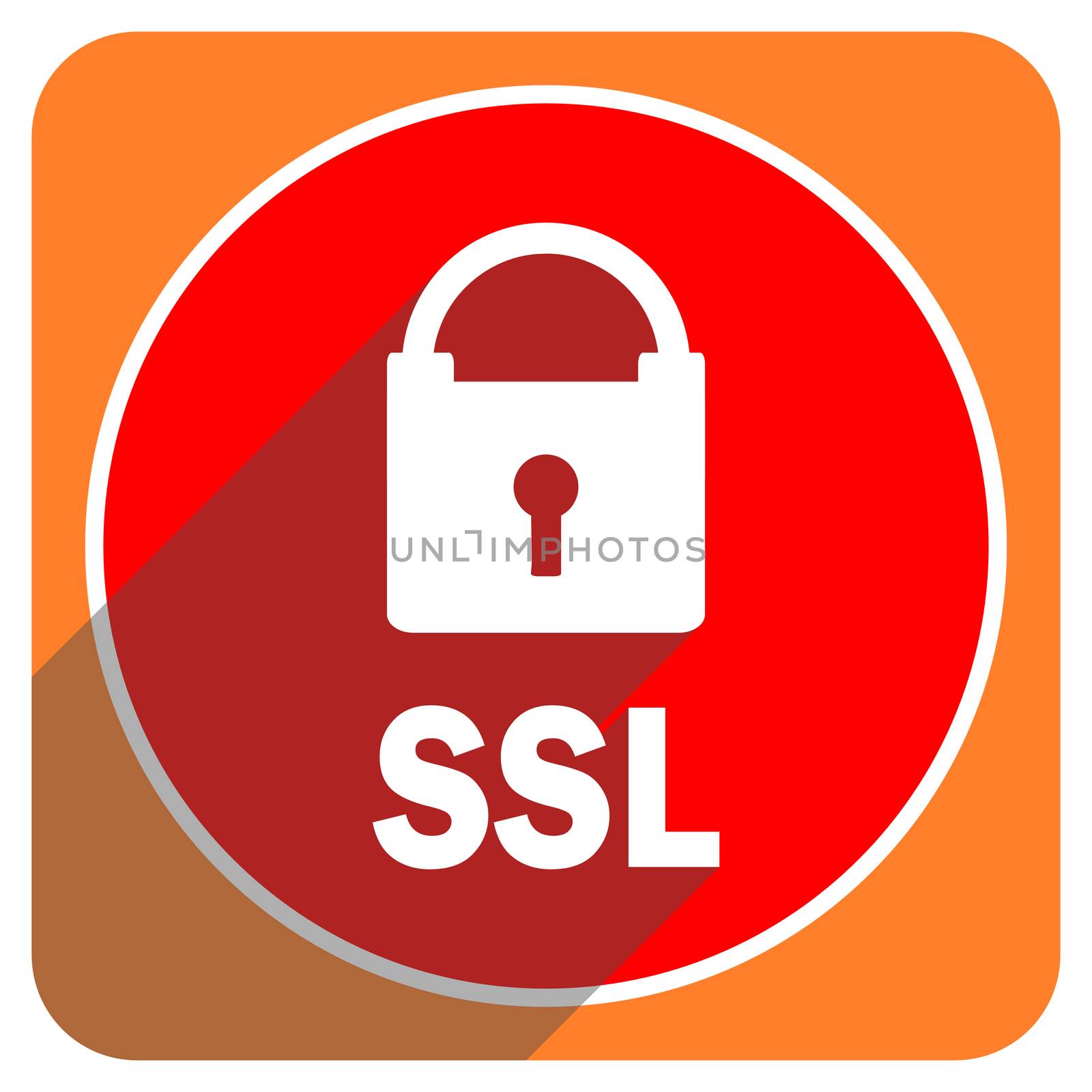 ssl red flat icon isolated