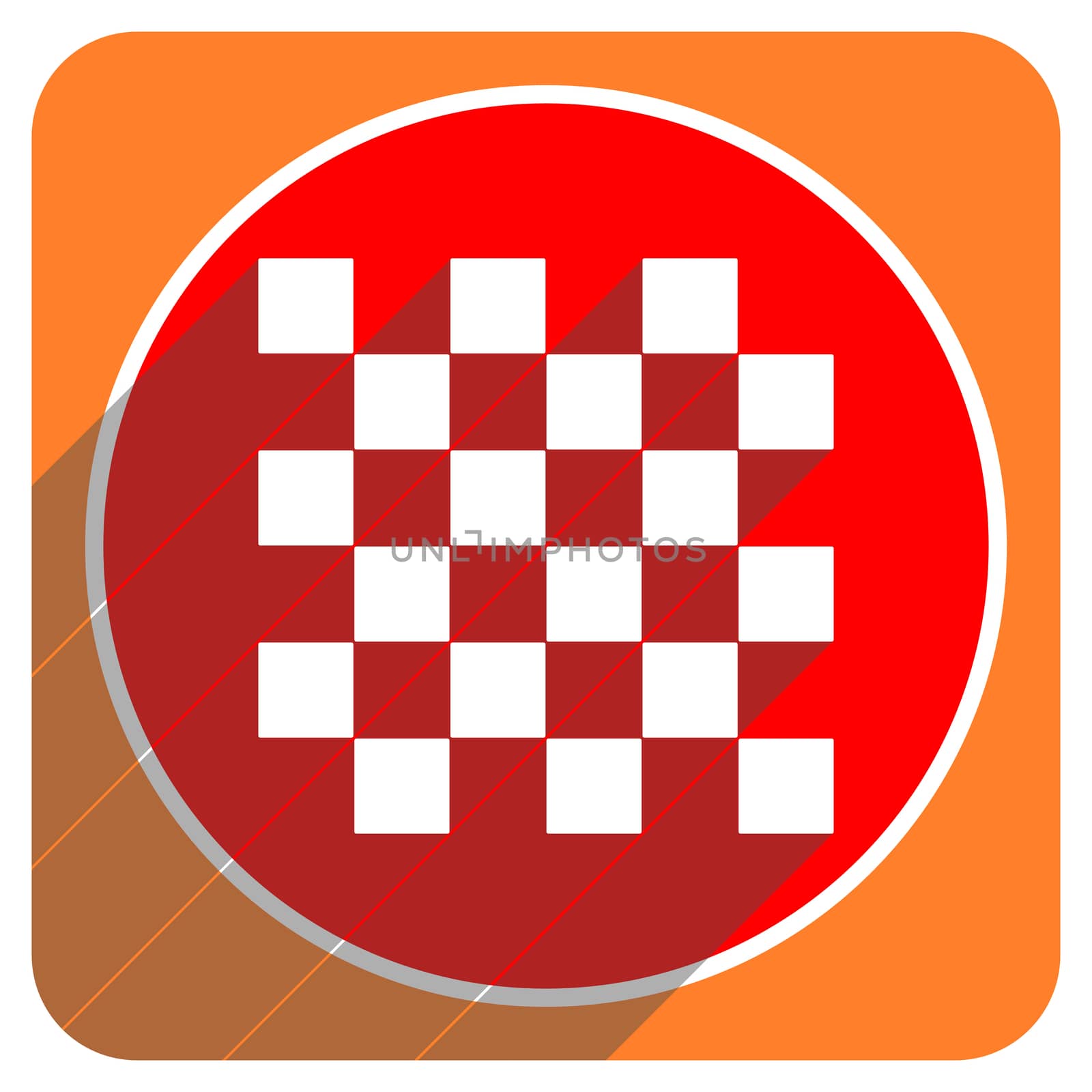 chess red flat icon isolated