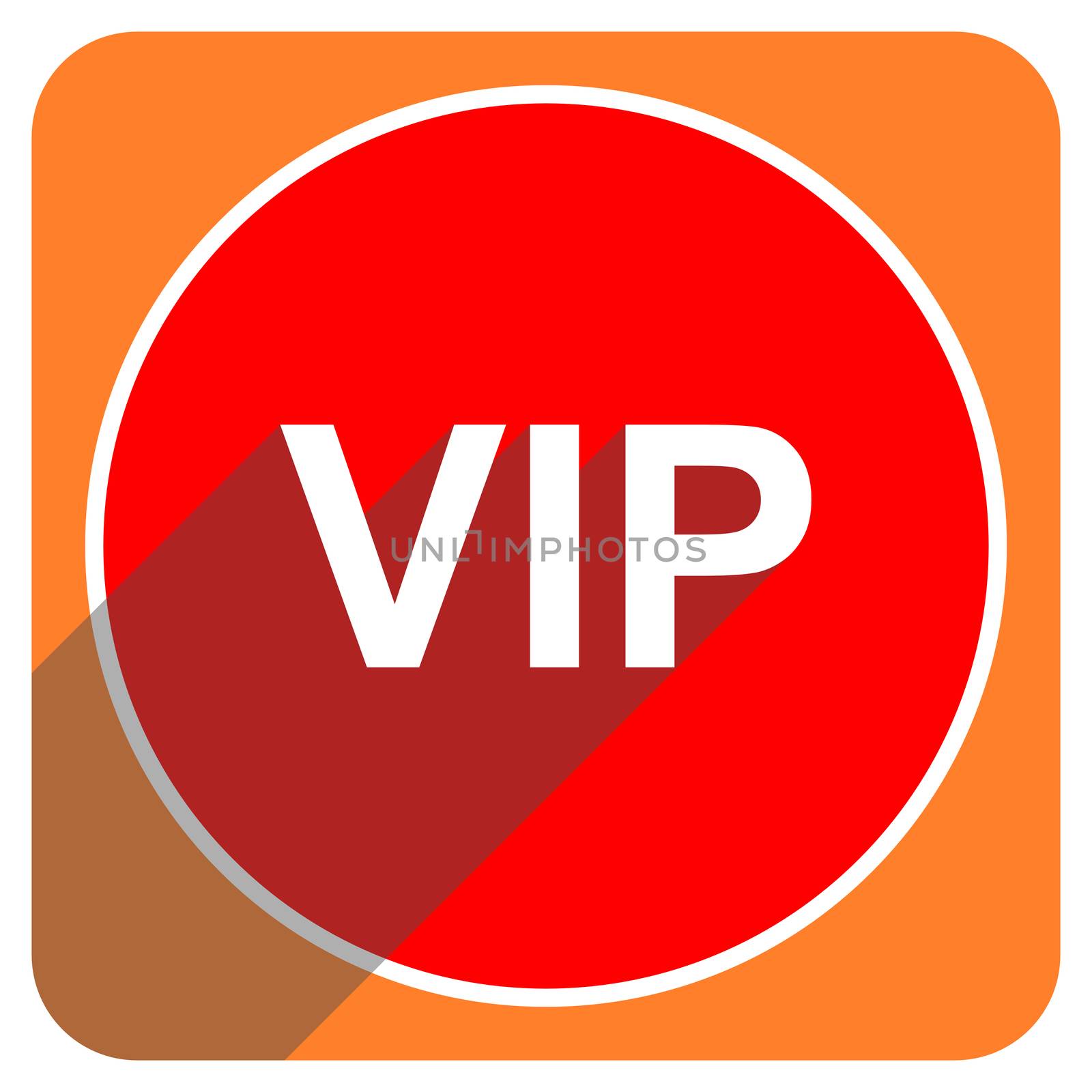 vip red flat icon isolated