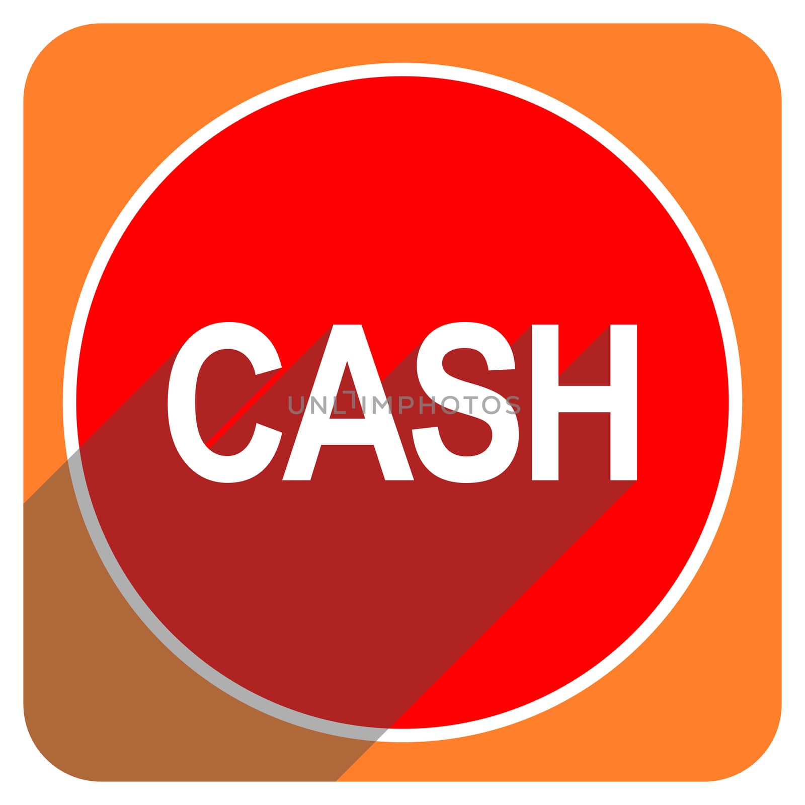 cash red flat icon isolated