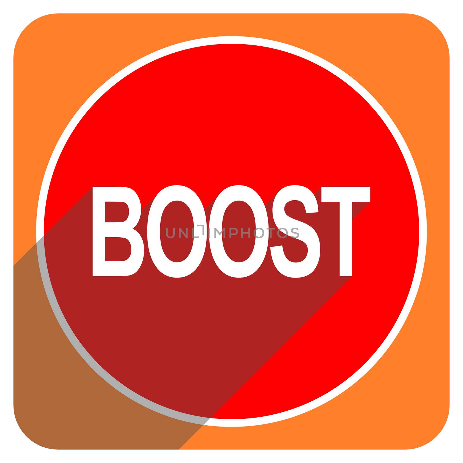 boost red flat icon isolated