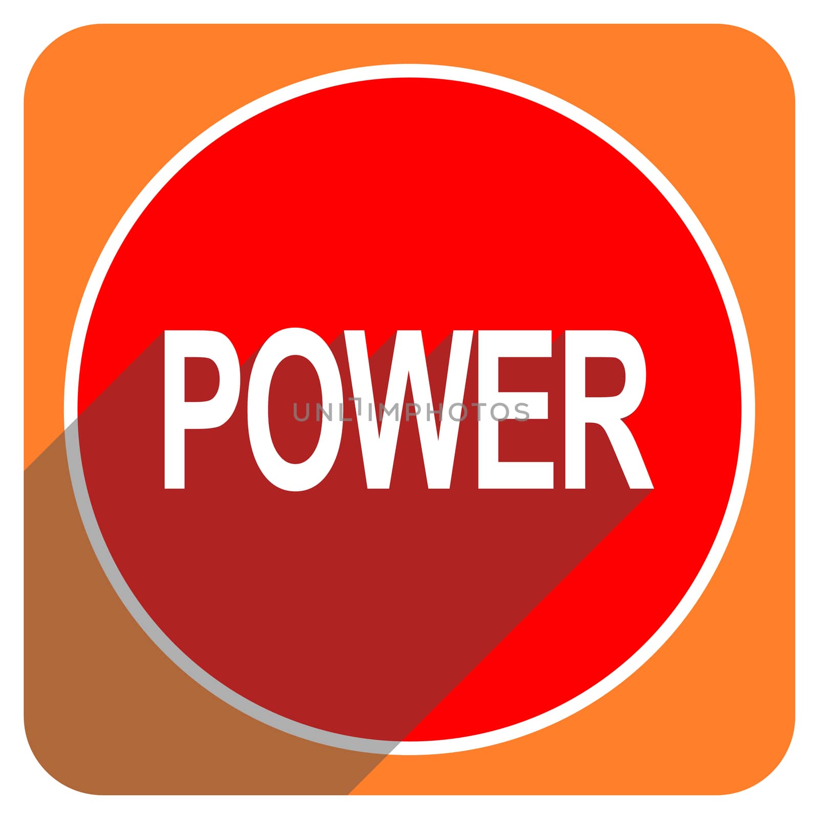 power red flat icon isolated