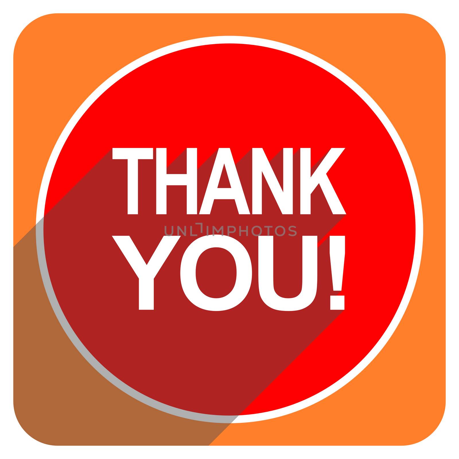 thank you red flat icon isolated