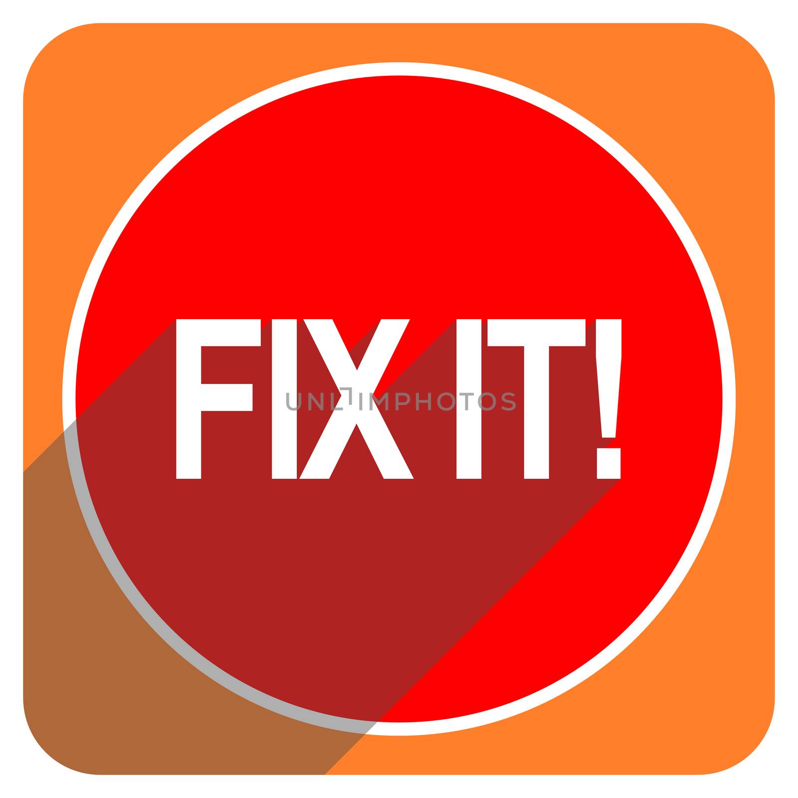 fix it red flat icon isolated