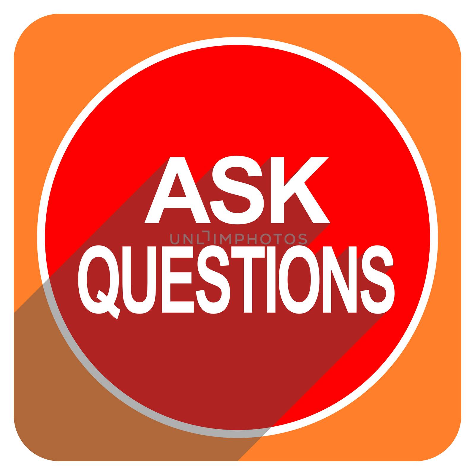 ask questions red flat icon isolated