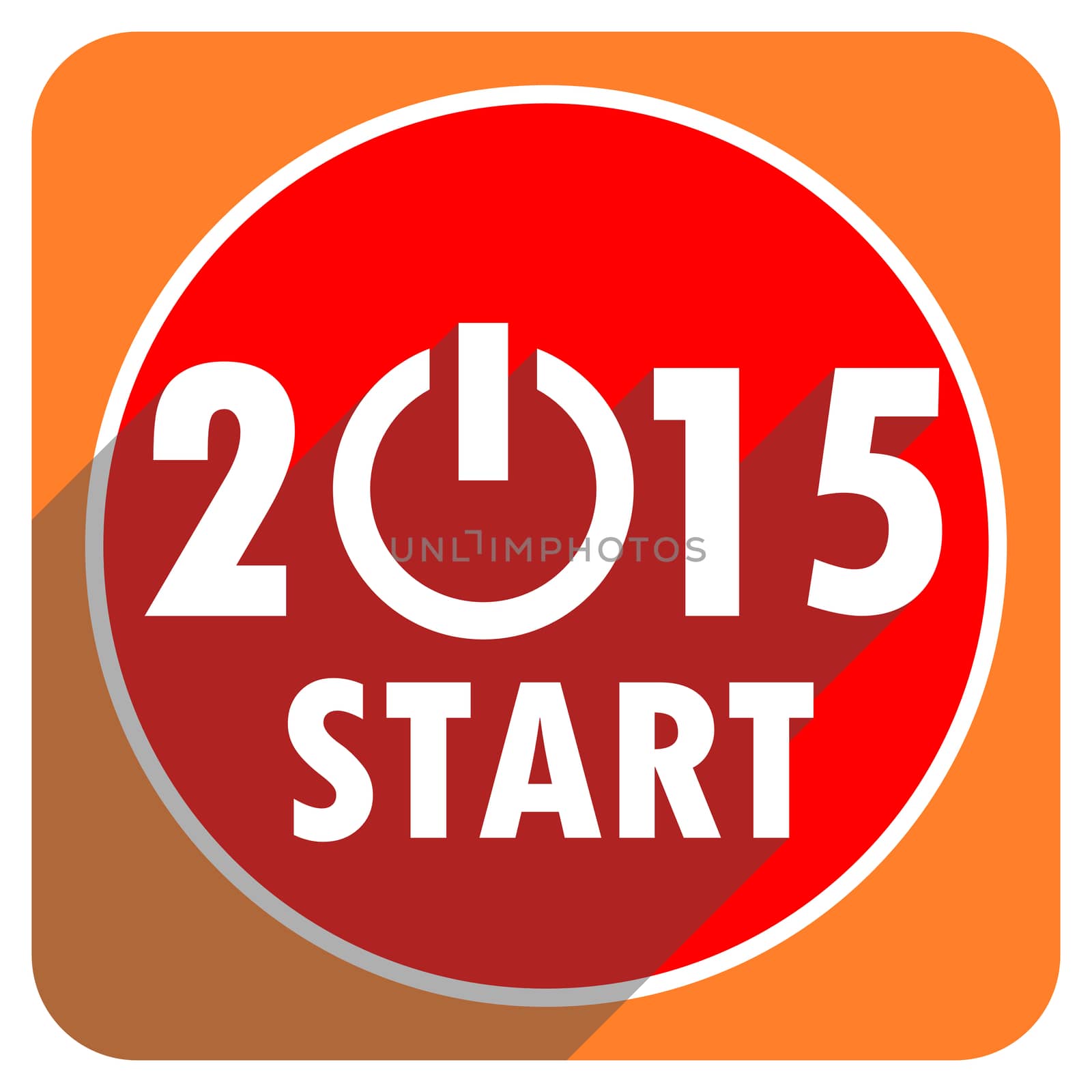 new year 2015 red flat icon isolated by alexwhite