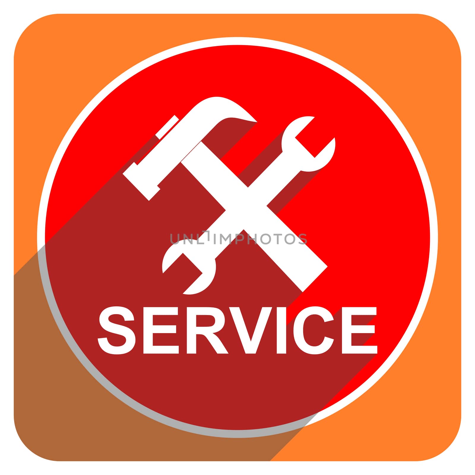 service red flat icon isolated by alexwhite