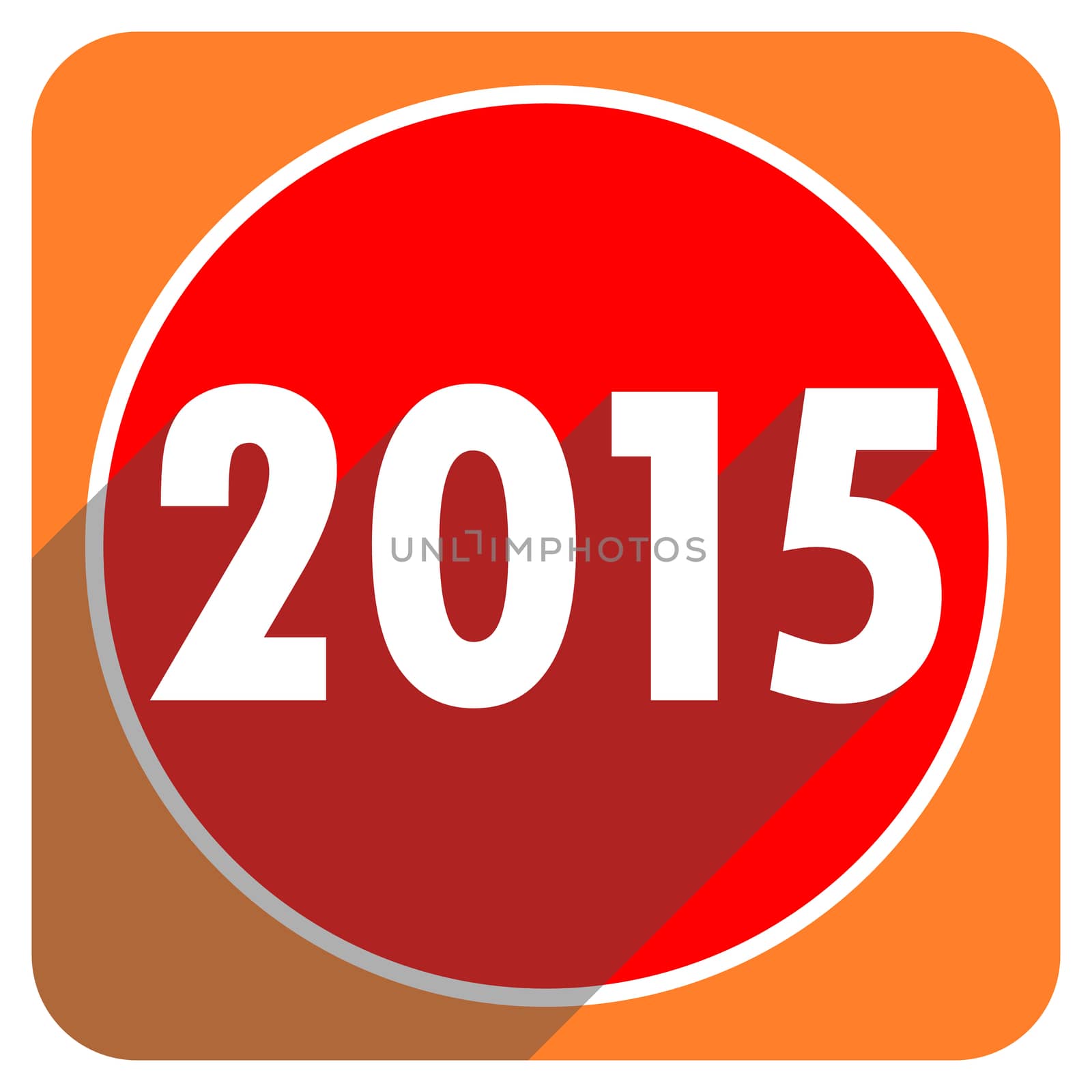 new year 2015 red flat icon isolated by alexwhite