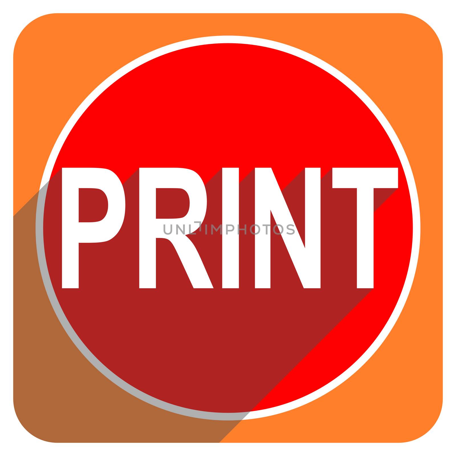 print red flat icon isolated