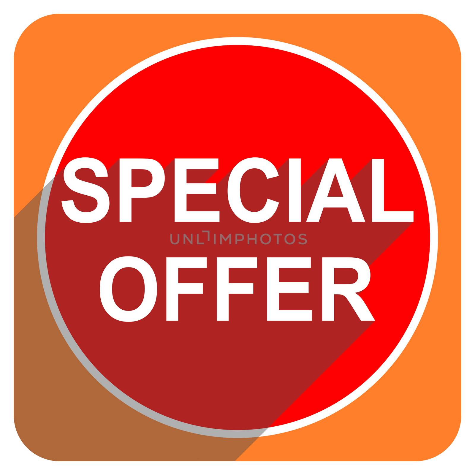 special offer red flat icon isolated