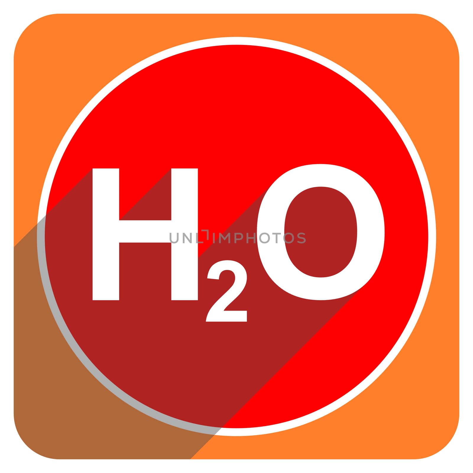water red flat icon isolated