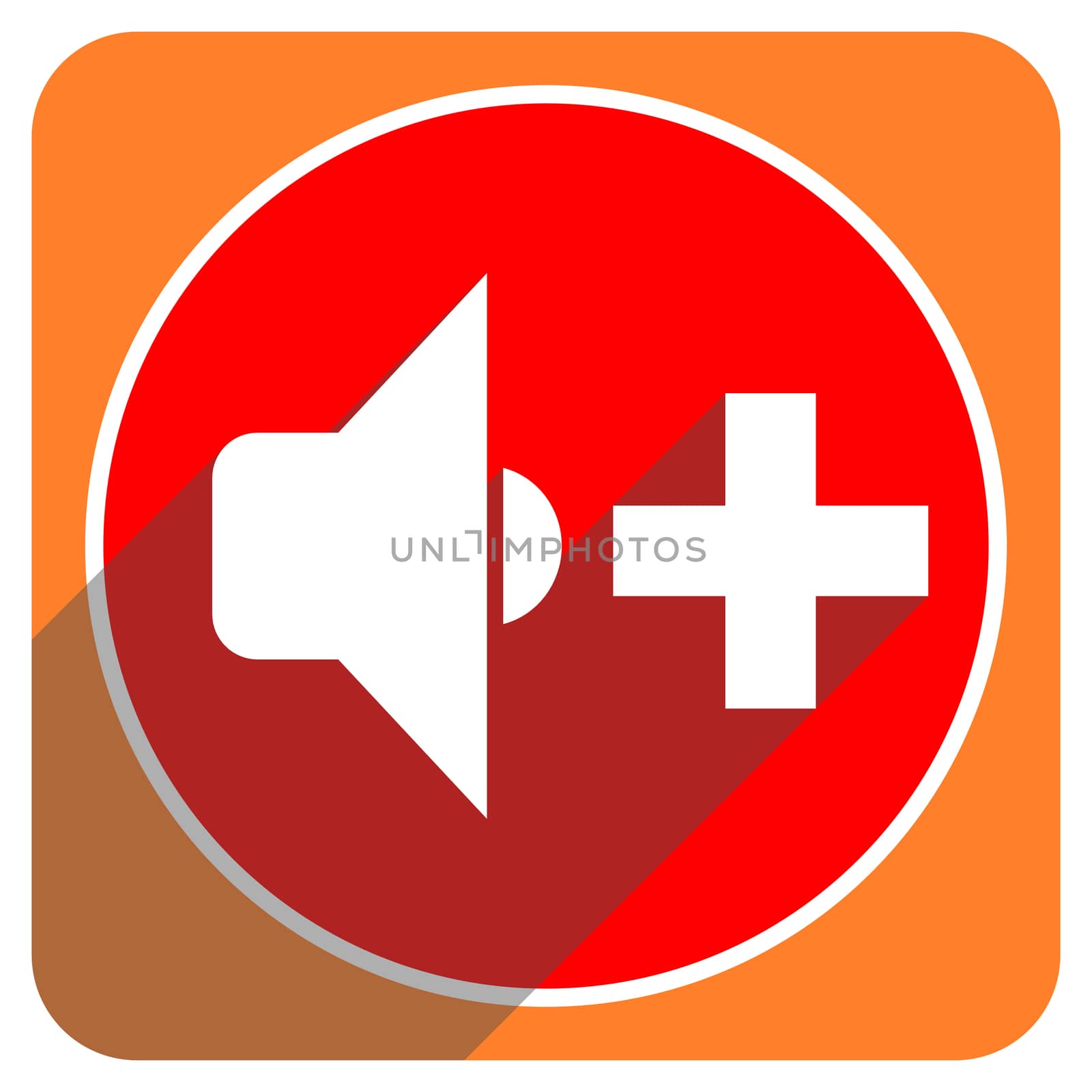 speaker volume red flat icon isolated by alexwhite