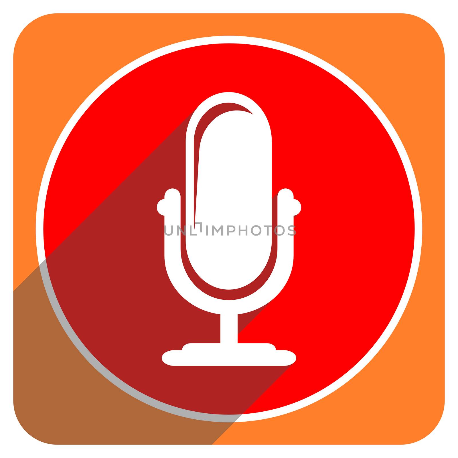 microphone red flat icon isolated by alexwhite
