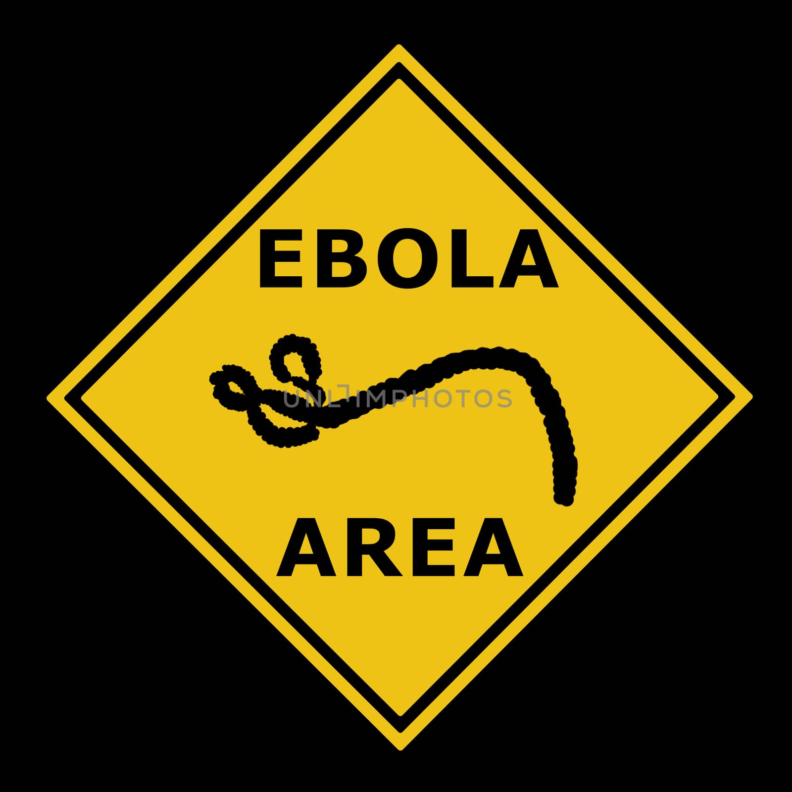 Ebola virus danger warning area symbol sign 