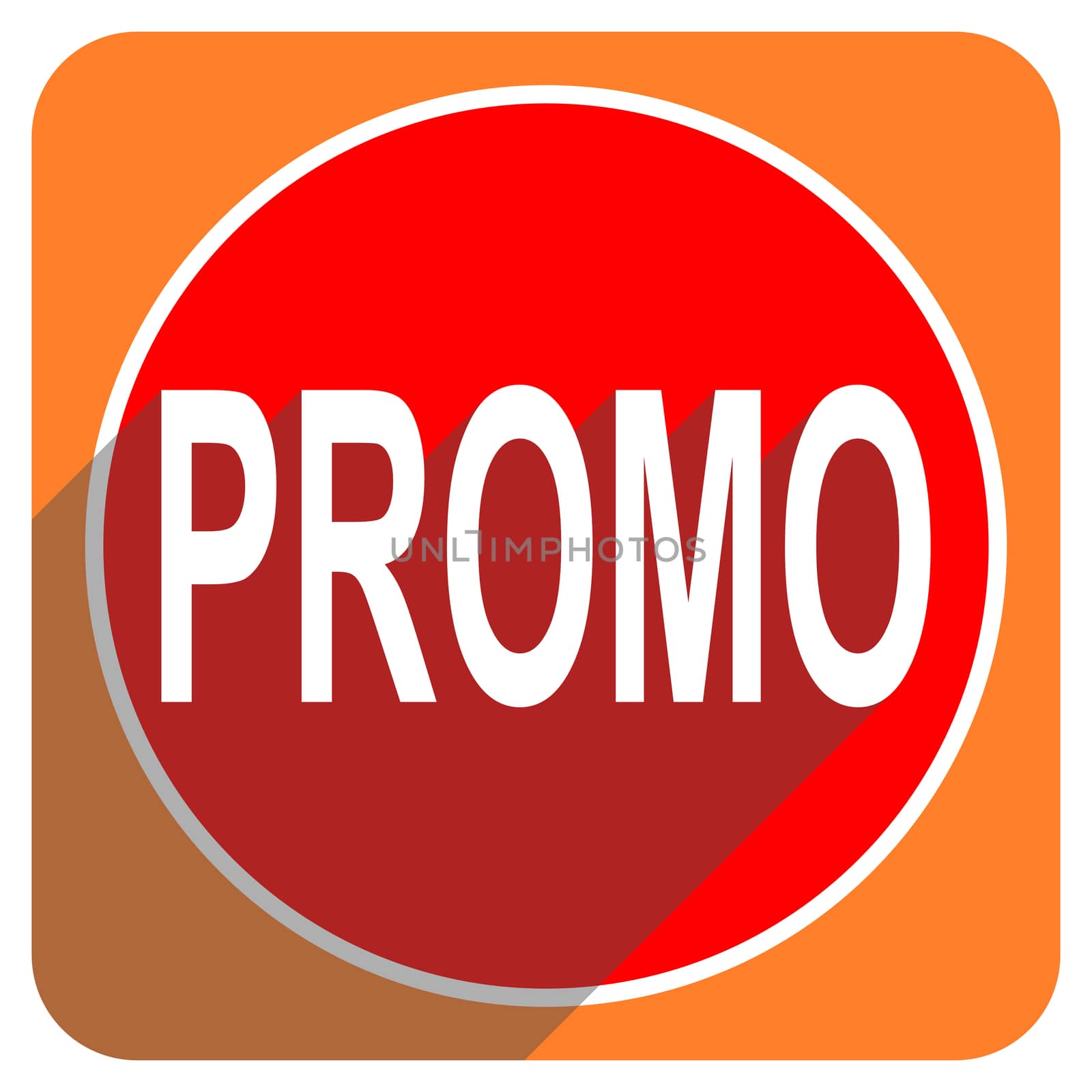 promo red flat icon isolated