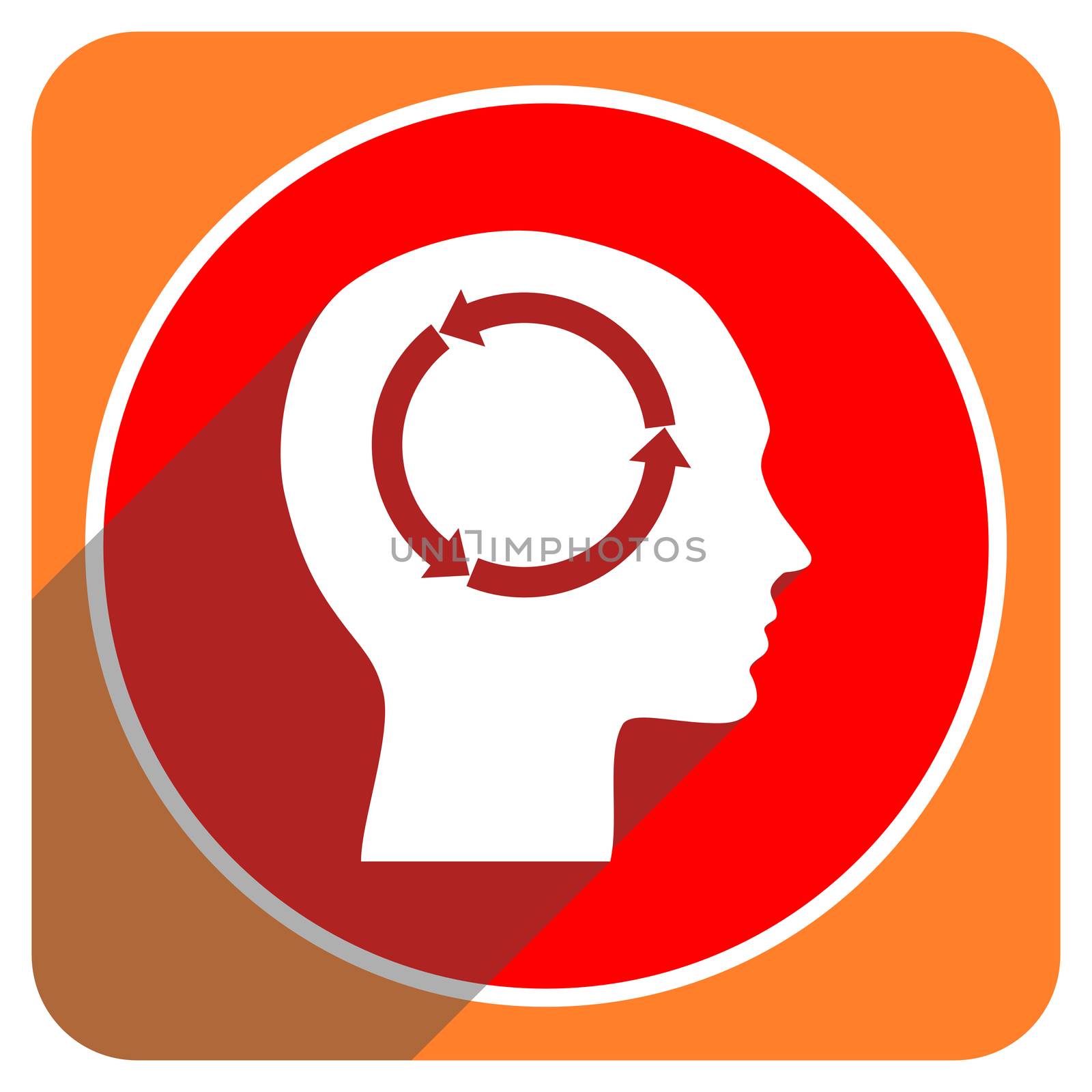 head red flat icon isolated