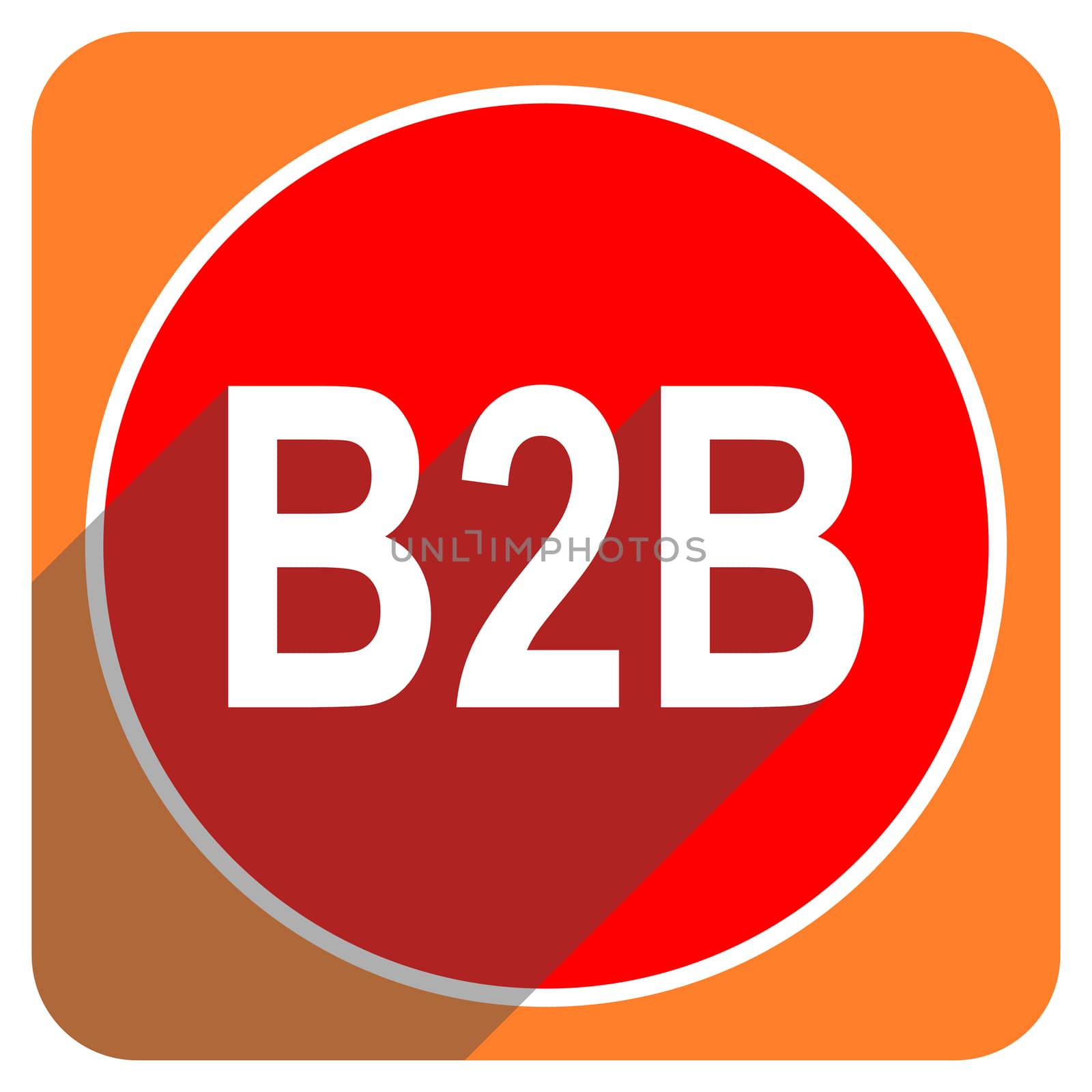 b2b red flat icon isolated