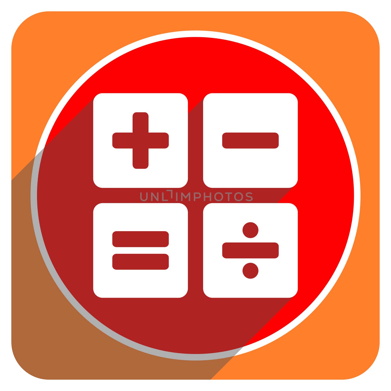 calculator red flat icon isolated by alexwhite