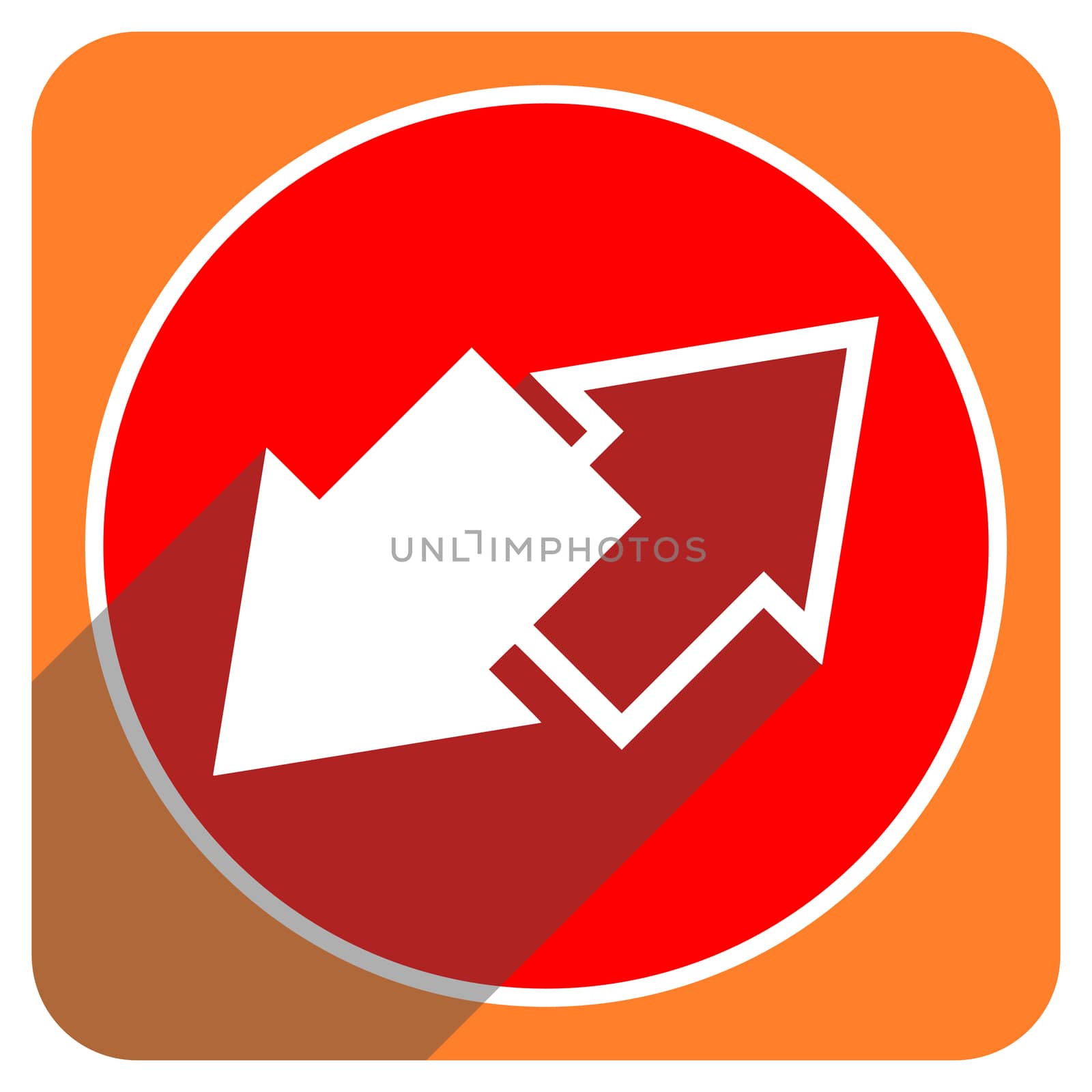 exchange red flat icon isolated