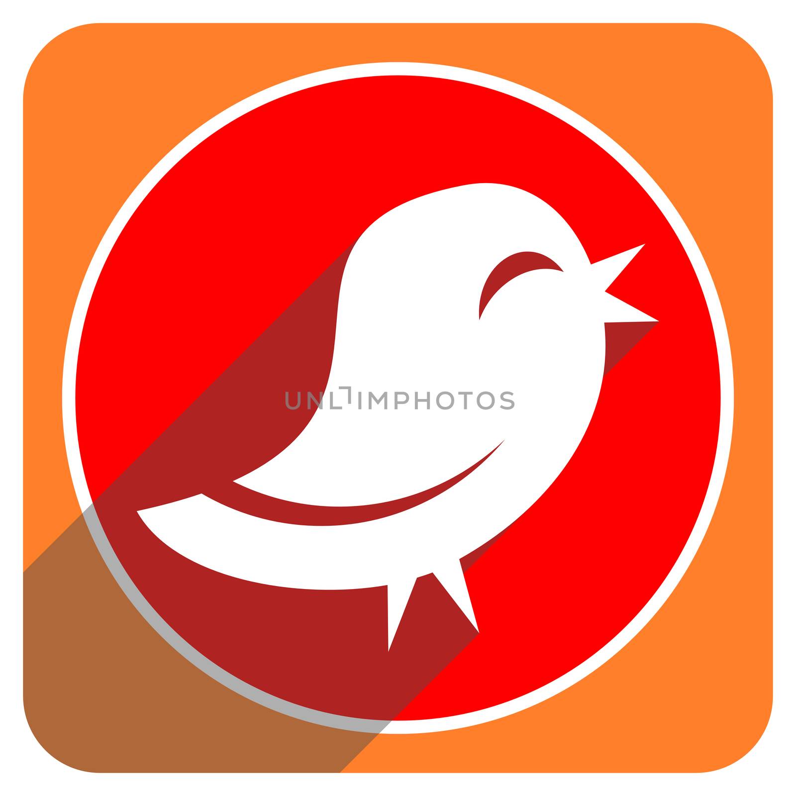 twitter red flat icon isolated by alexwhite
