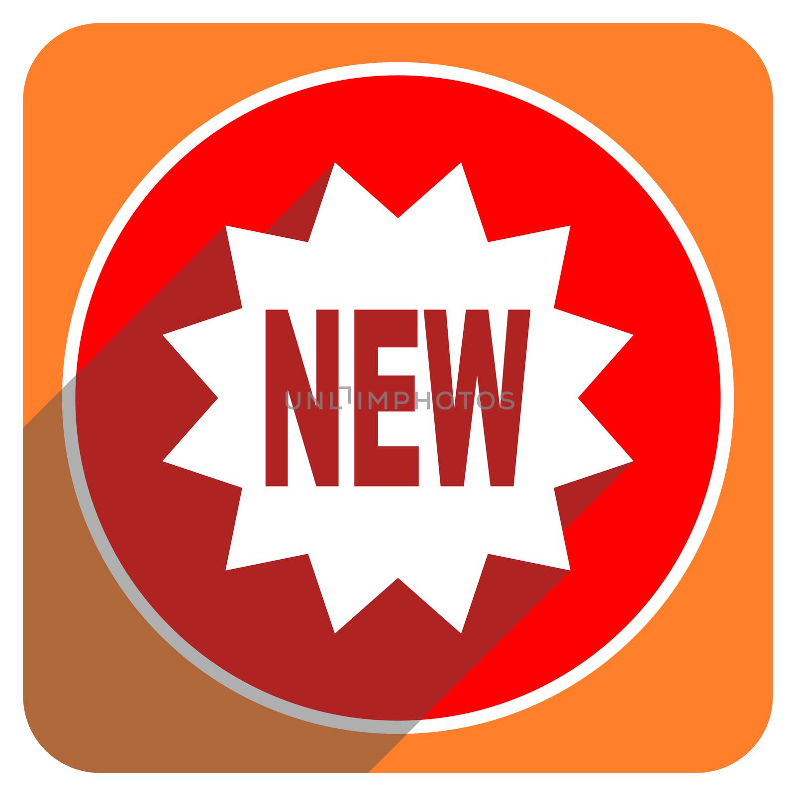 new red flat icon isolated