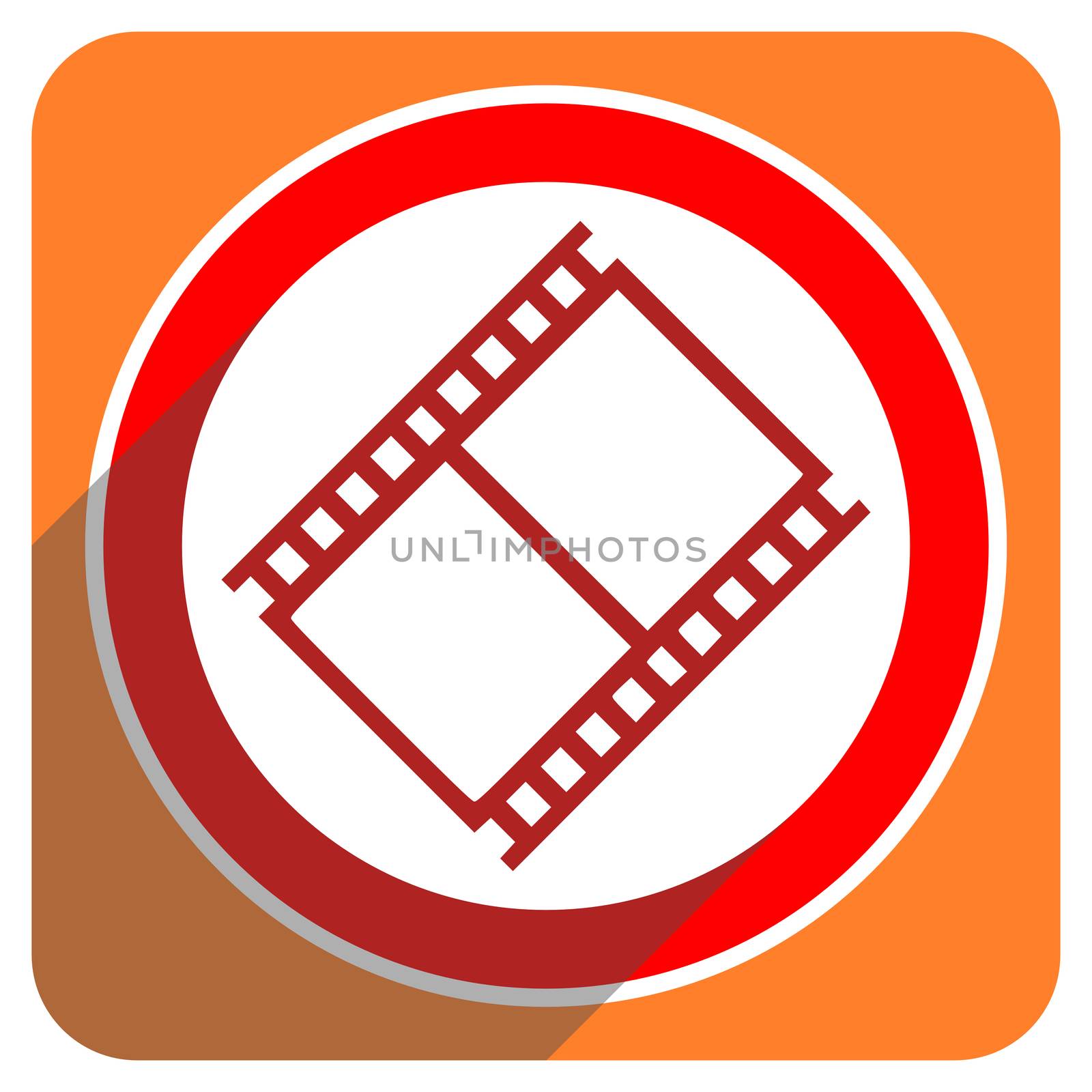 film red flat icon isolated