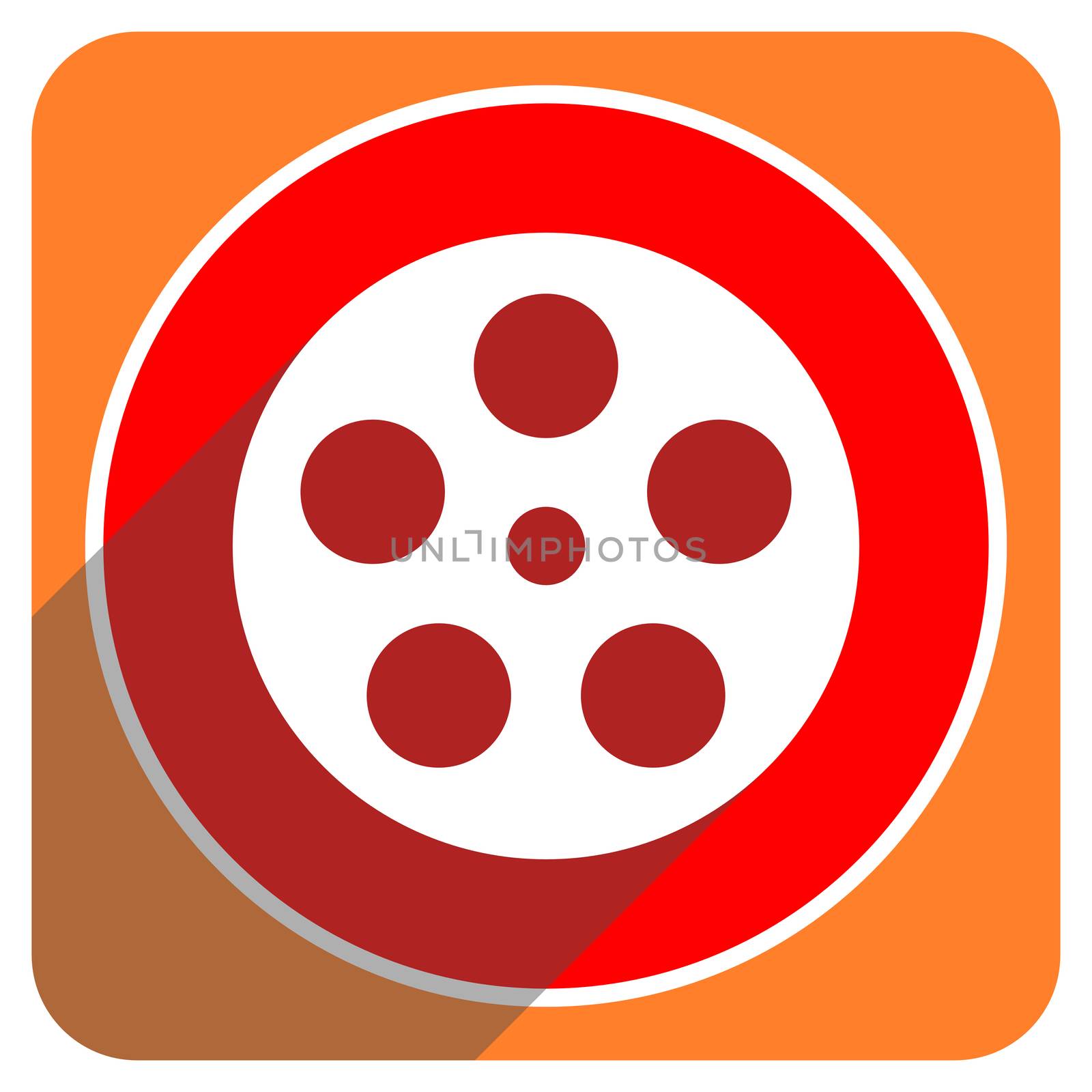 film red flat icon isolated by alexwhite
