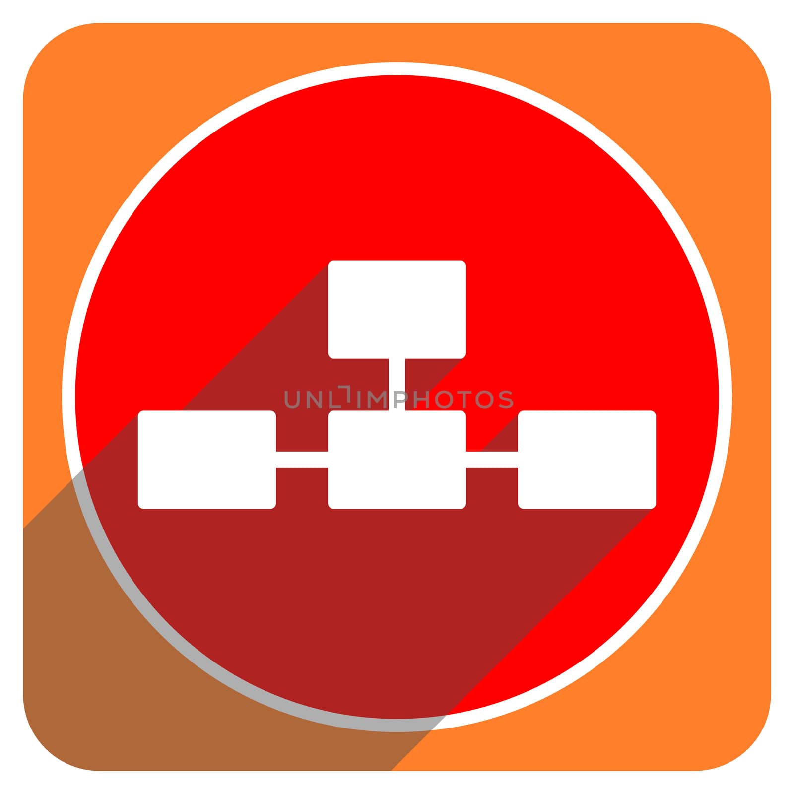 database red flat icon isolated
