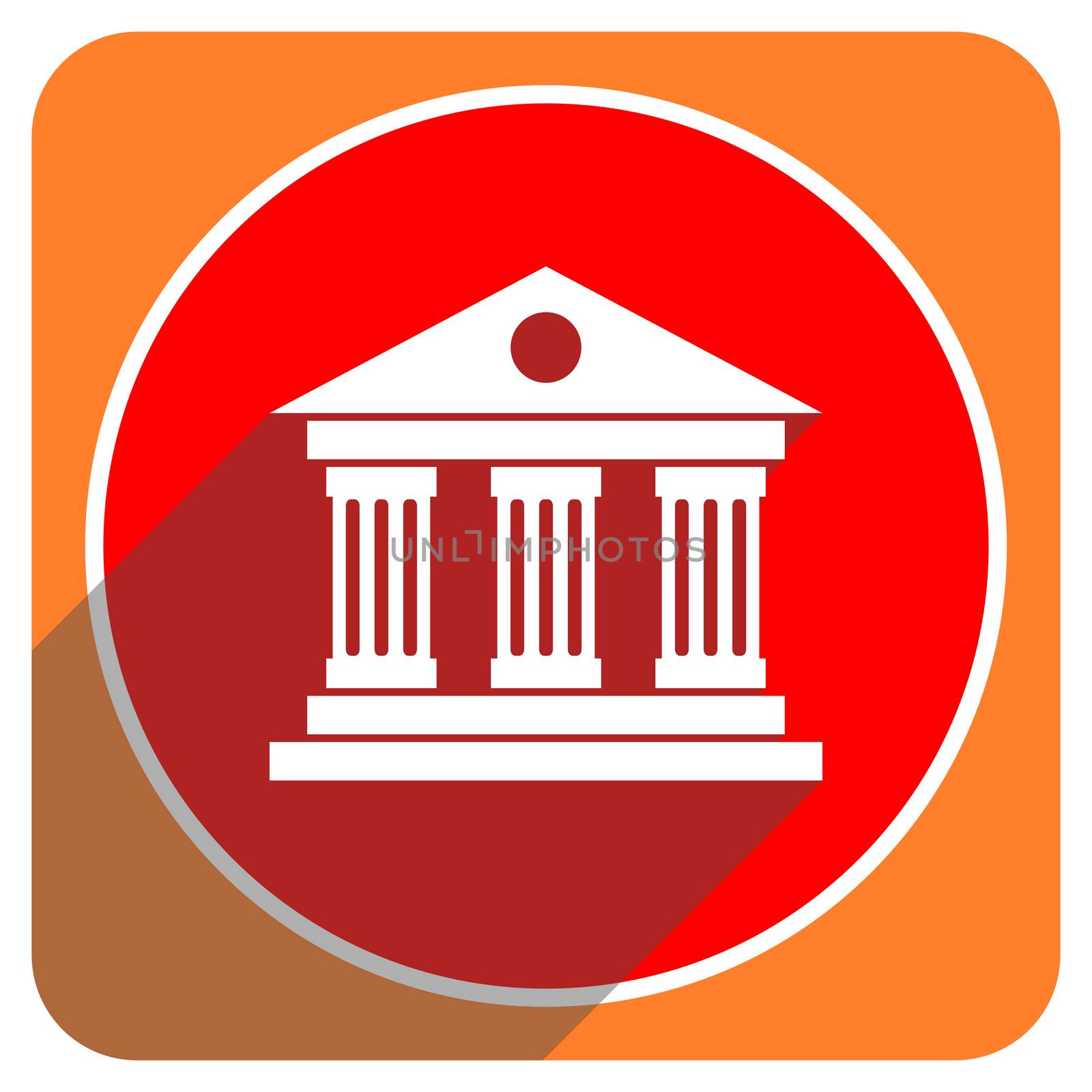 museum red flat icon isolated
