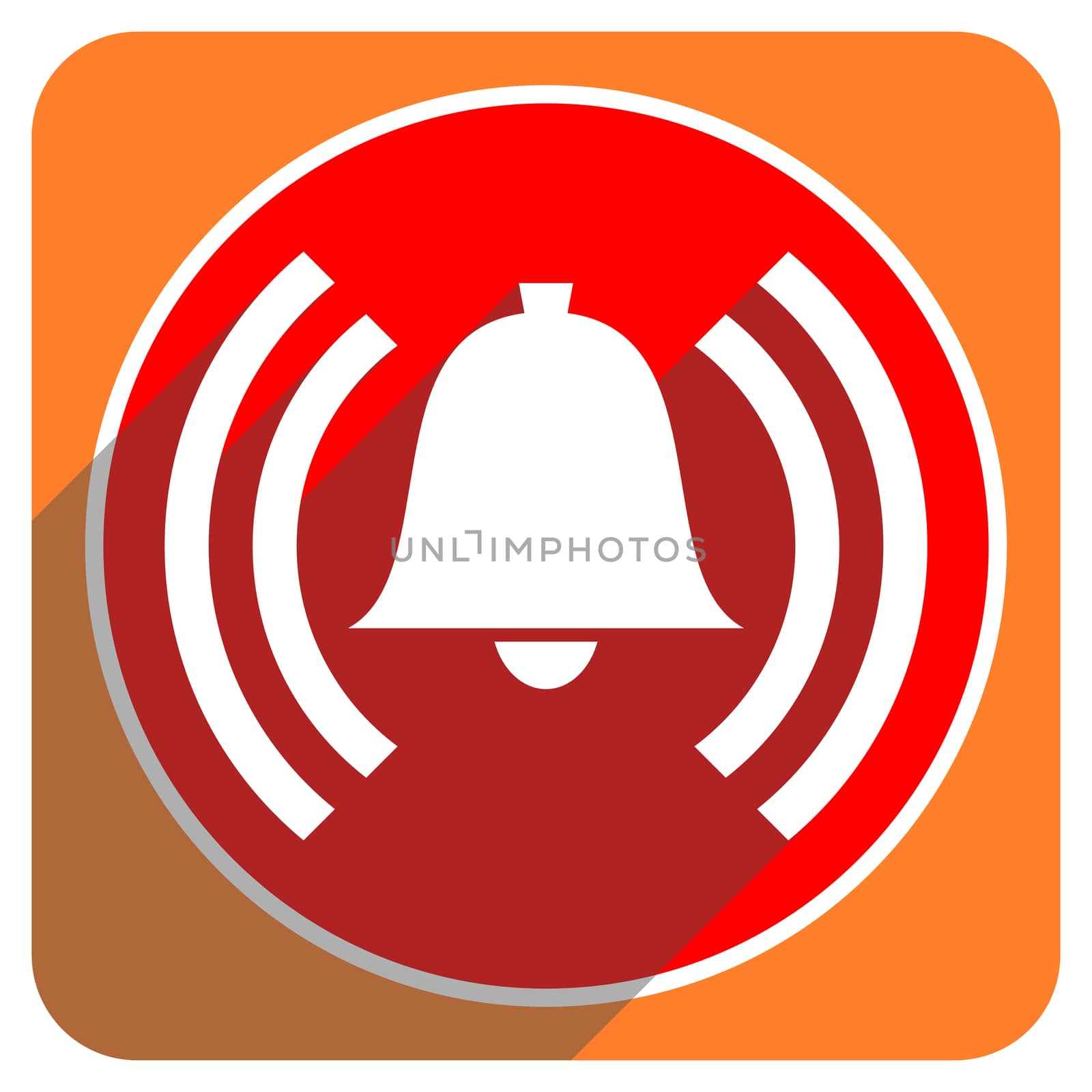 alarm red flat icon isolated by alexwhite