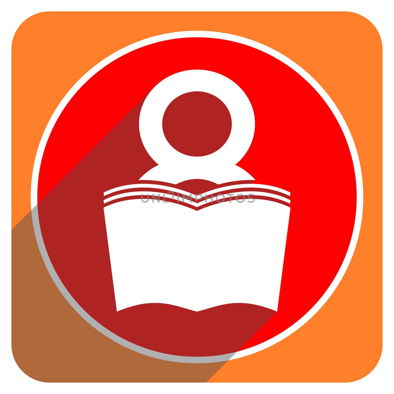 book red flat icon isolated