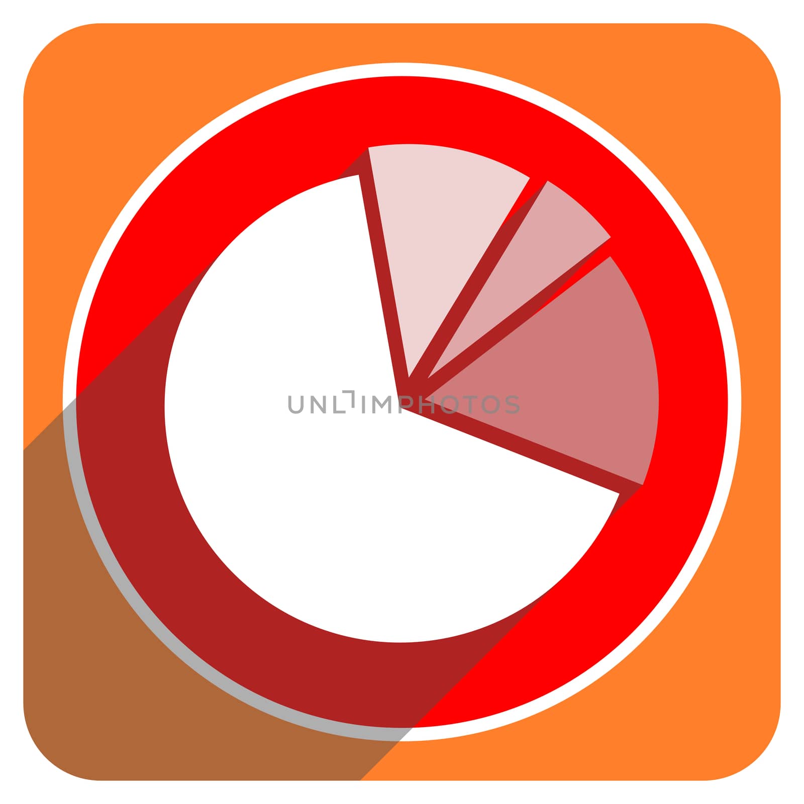 diagram red flat icon isolated