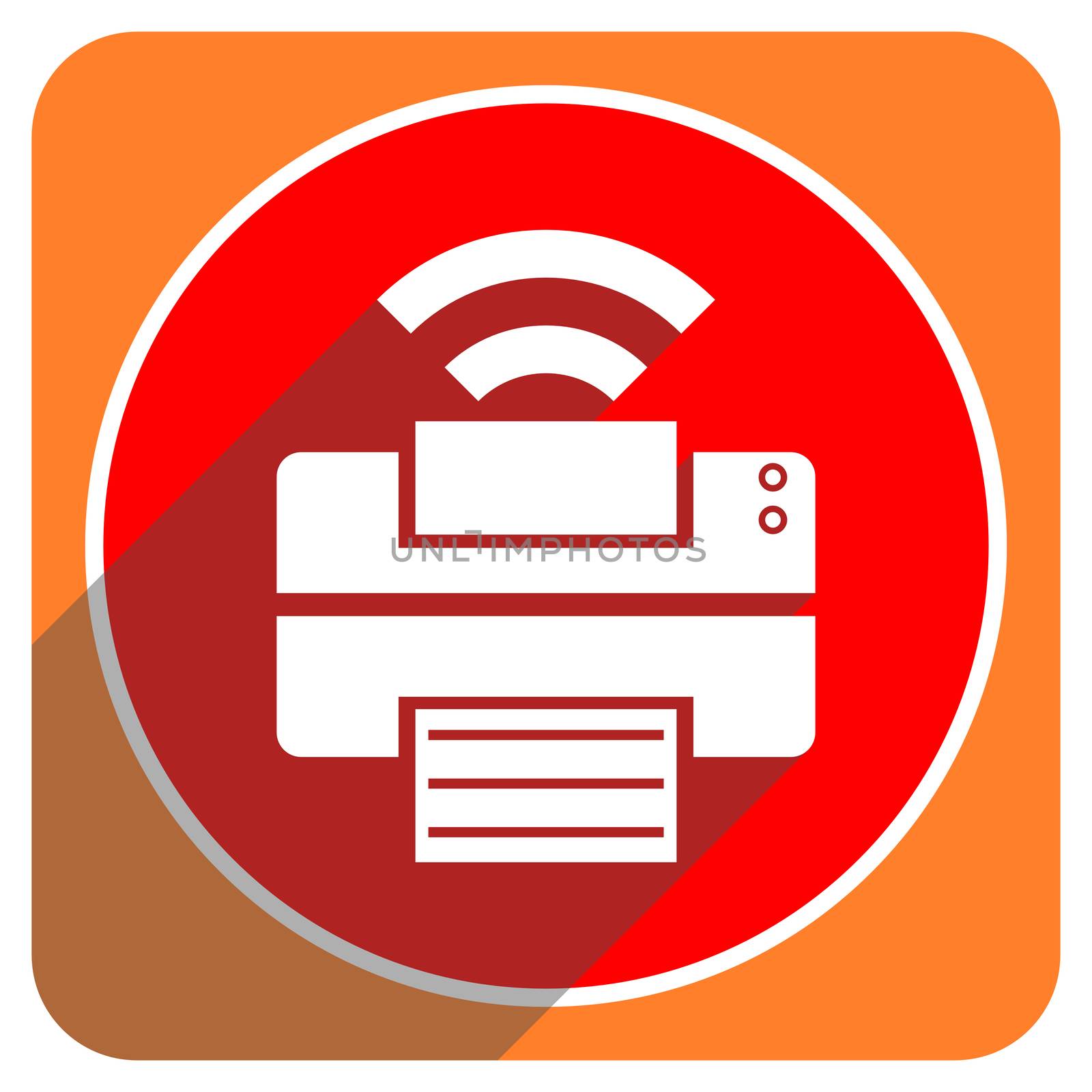 printer red flat icon isolated by alexwhite