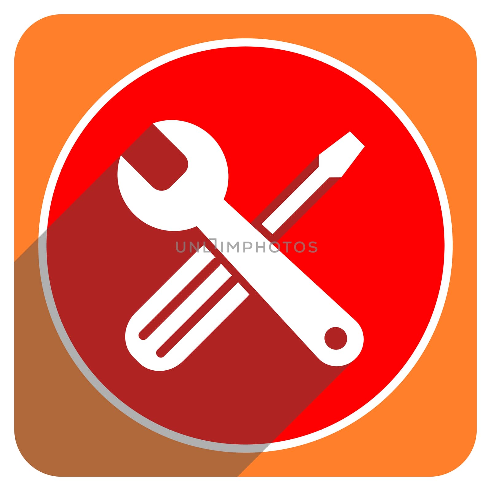 tools red flat icon isolated by alexwhite