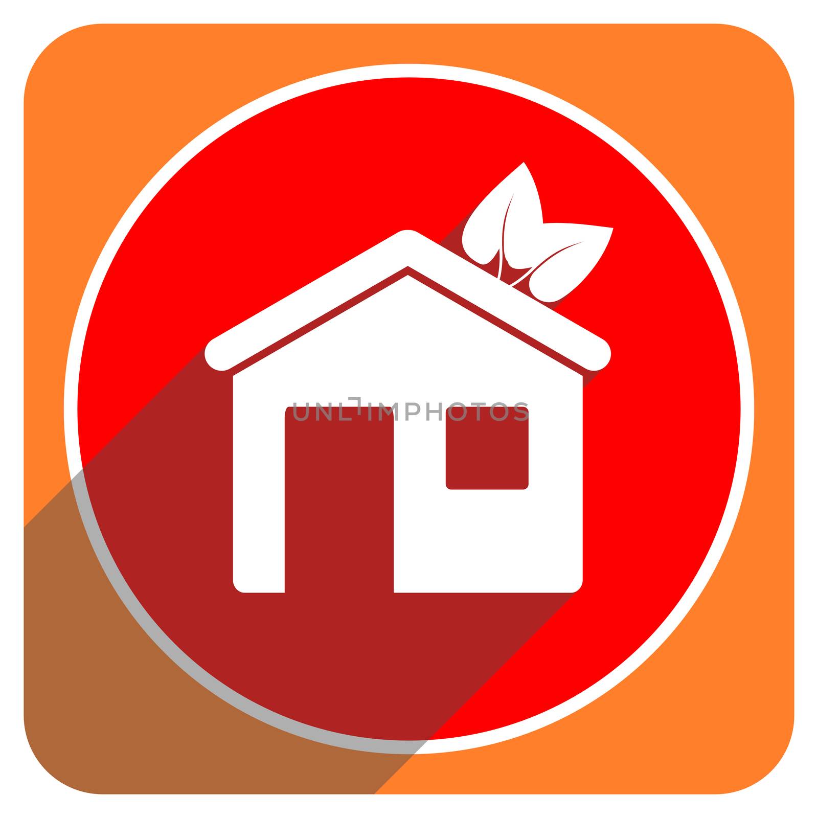 house red flat icon isolated