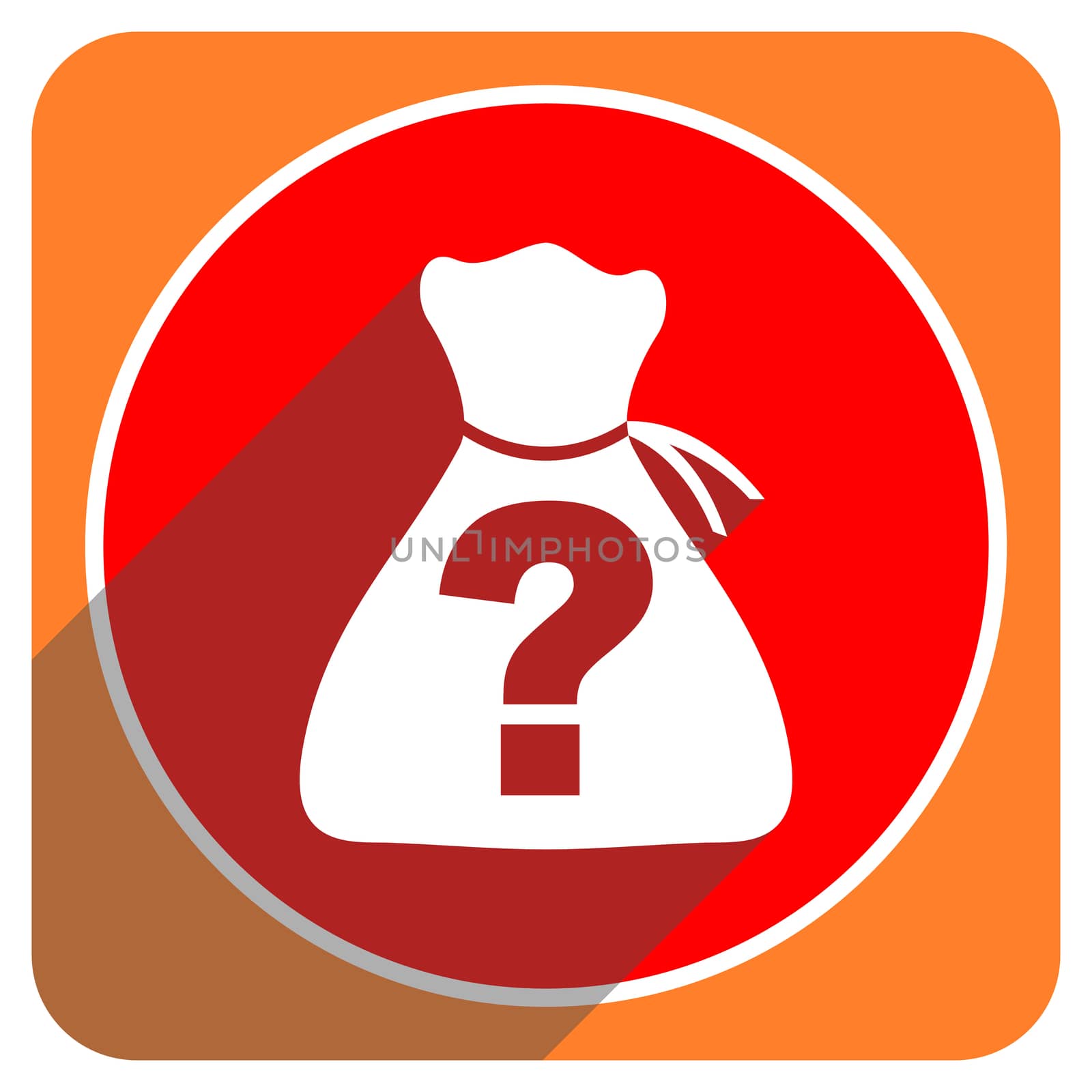 riddle red flat icon isolated