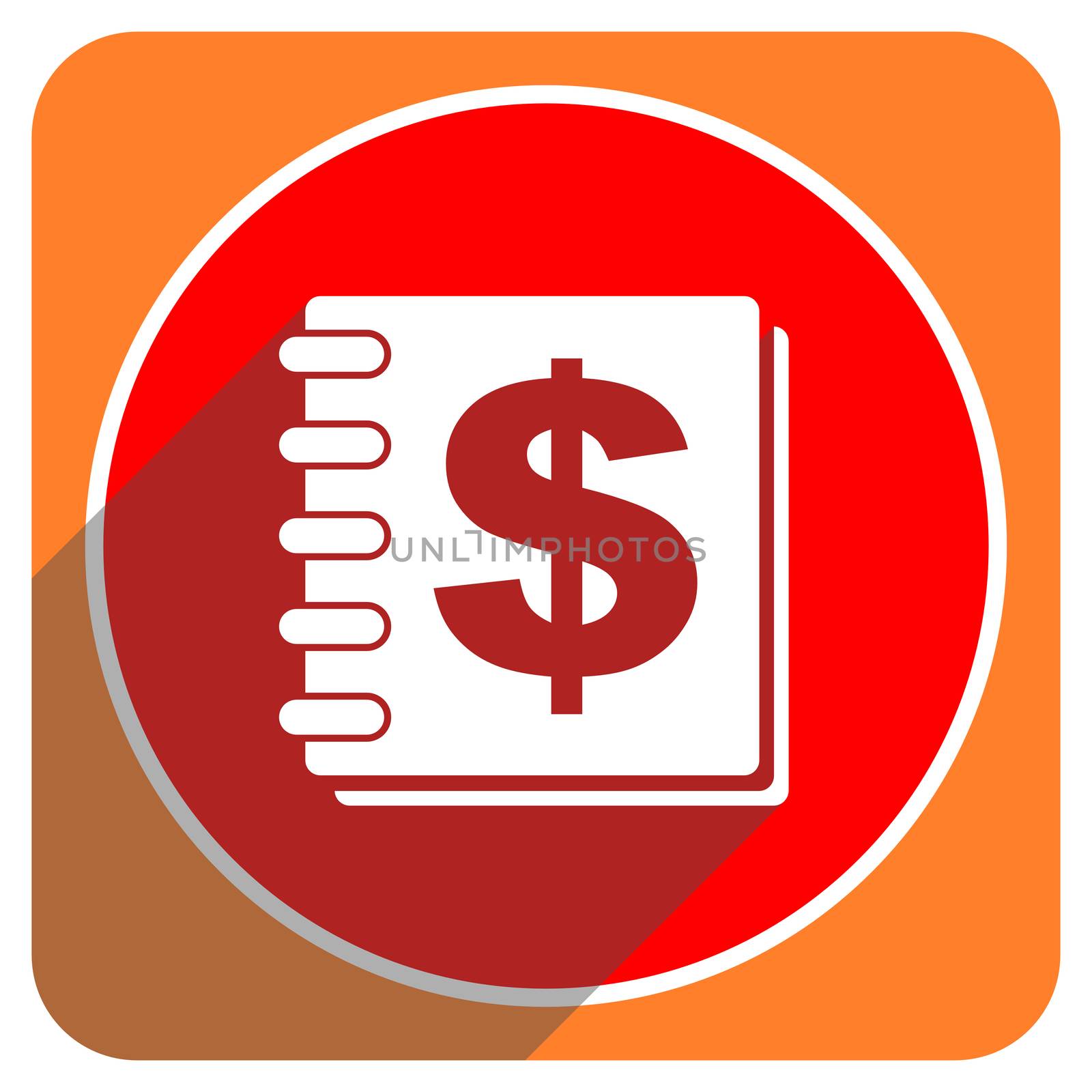 money red flat icon isolated