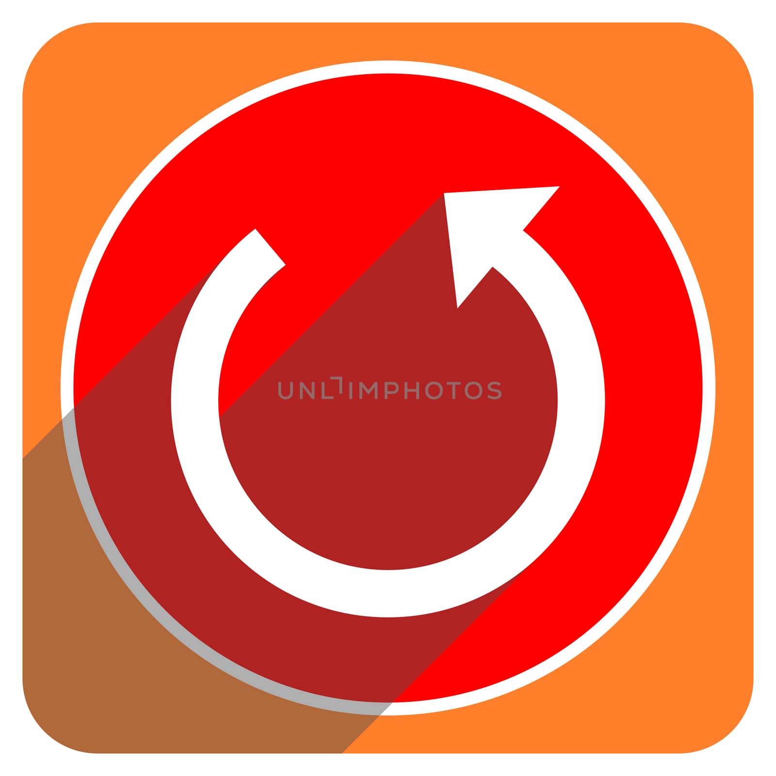 rotate red flat icon isolated by alexwhite