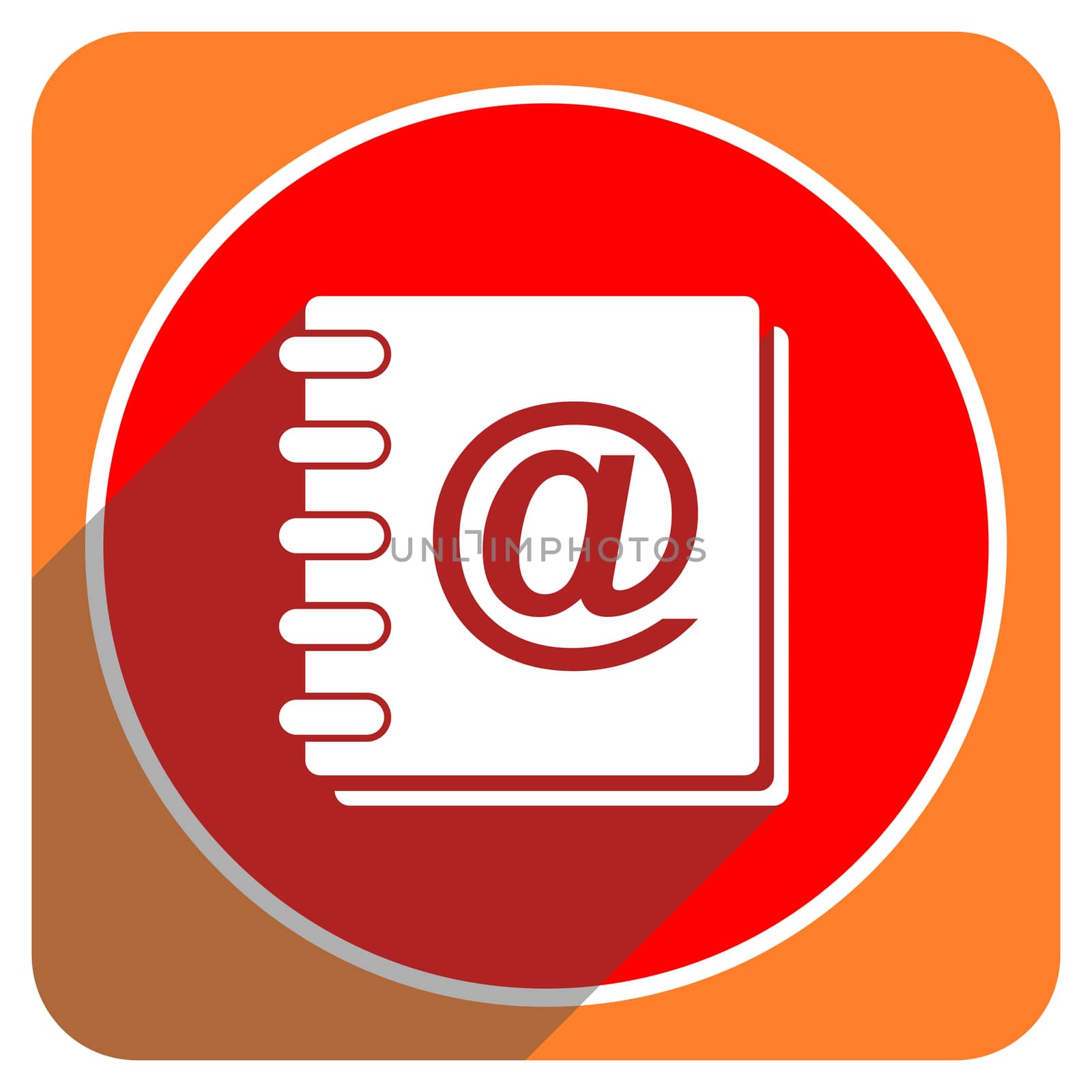 address book red flat icon isolated by alexwhite