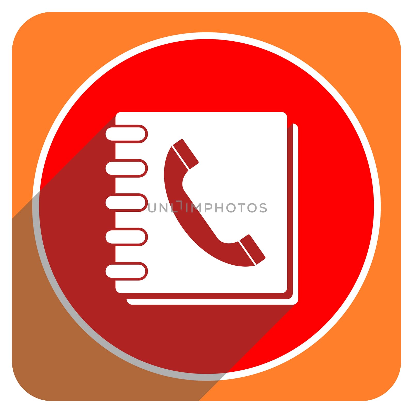 phonebook red flat icon isolated by alexwhite