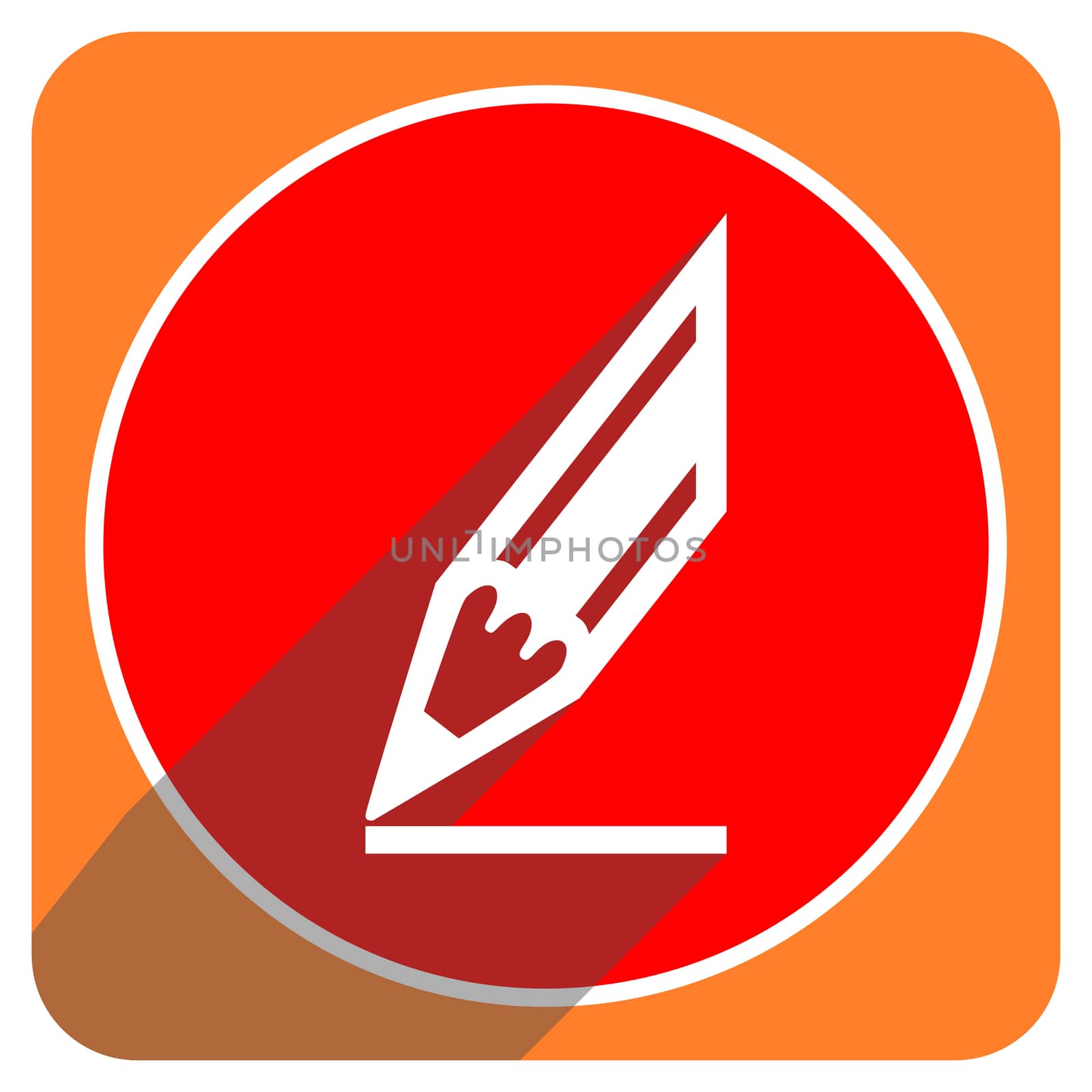 pencil red flat icon isolated by alexwhite