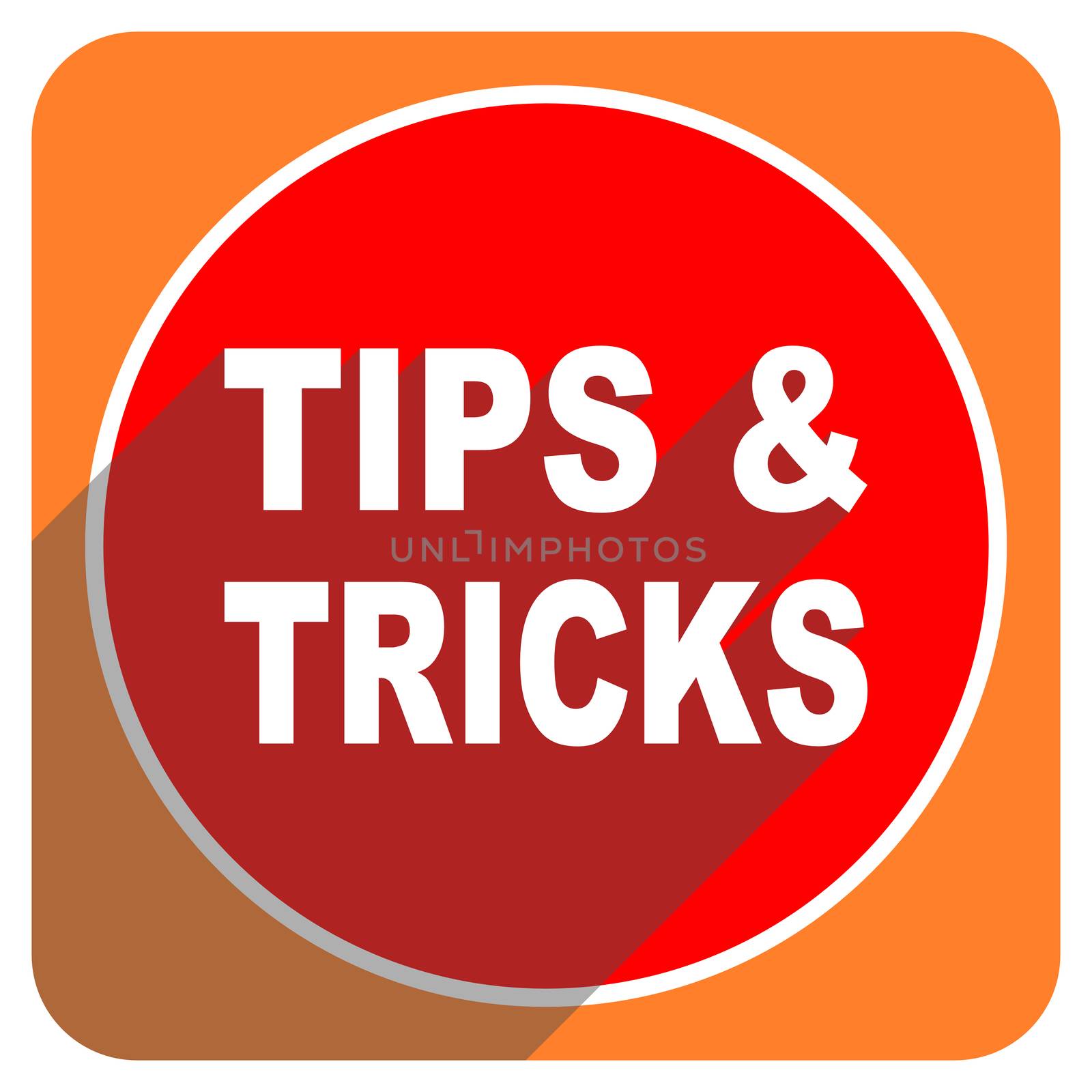 tips tricks red flat icon isolated
