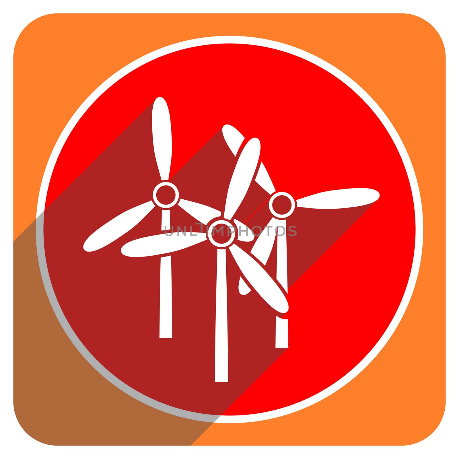 windmill red flat icon isolated by alexwhite