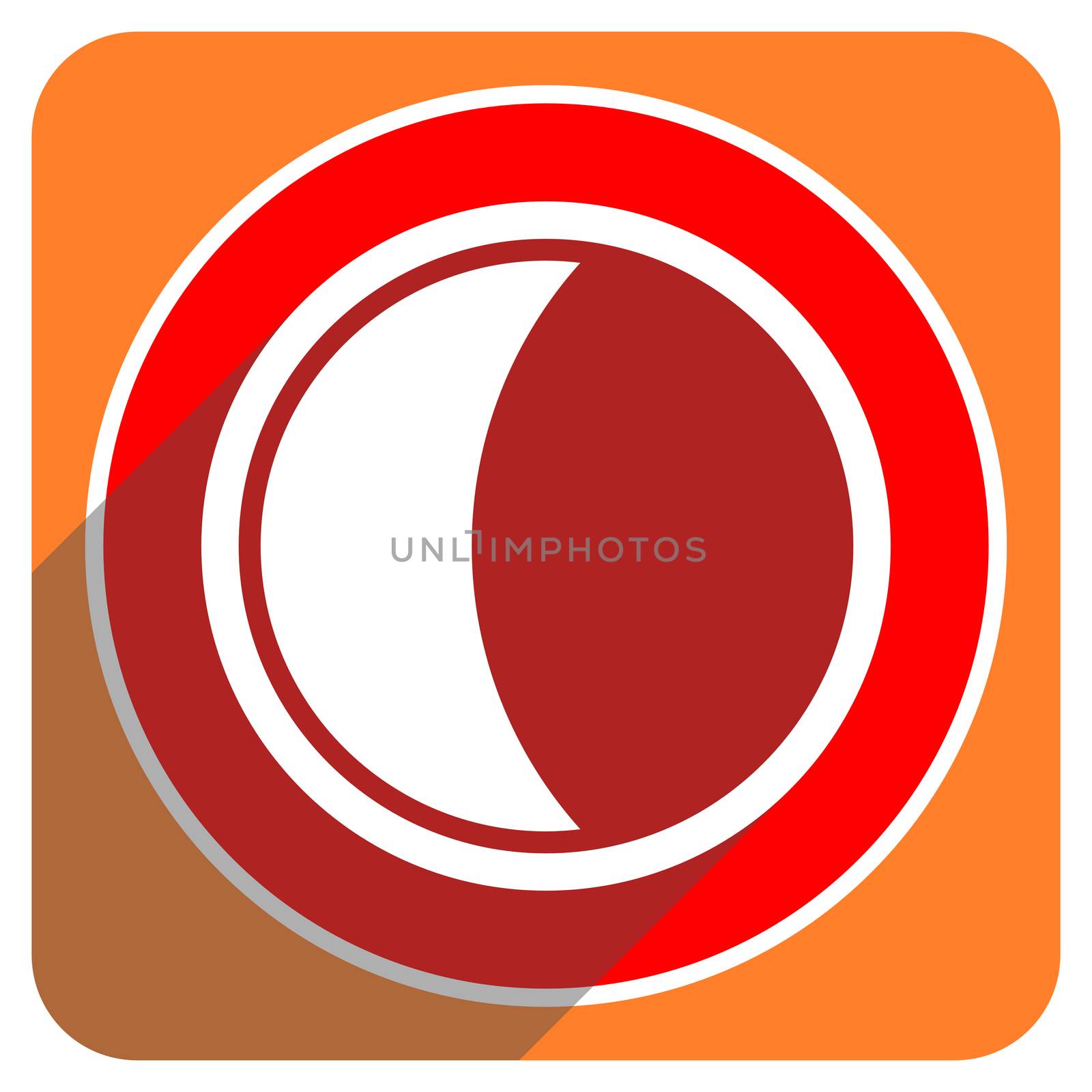 moon red flat icon isolated