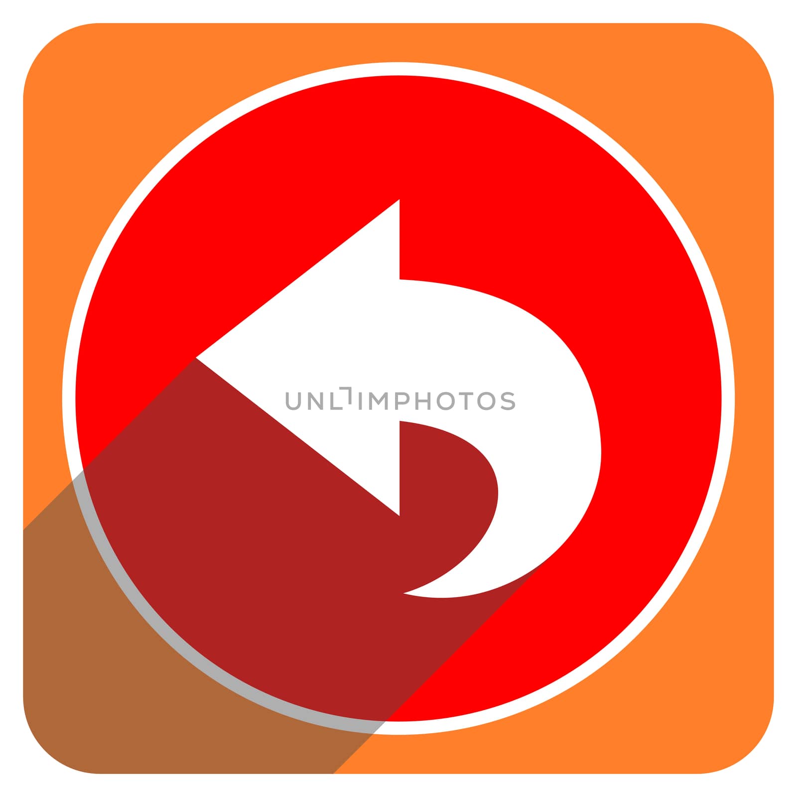 back red flat icon isolated