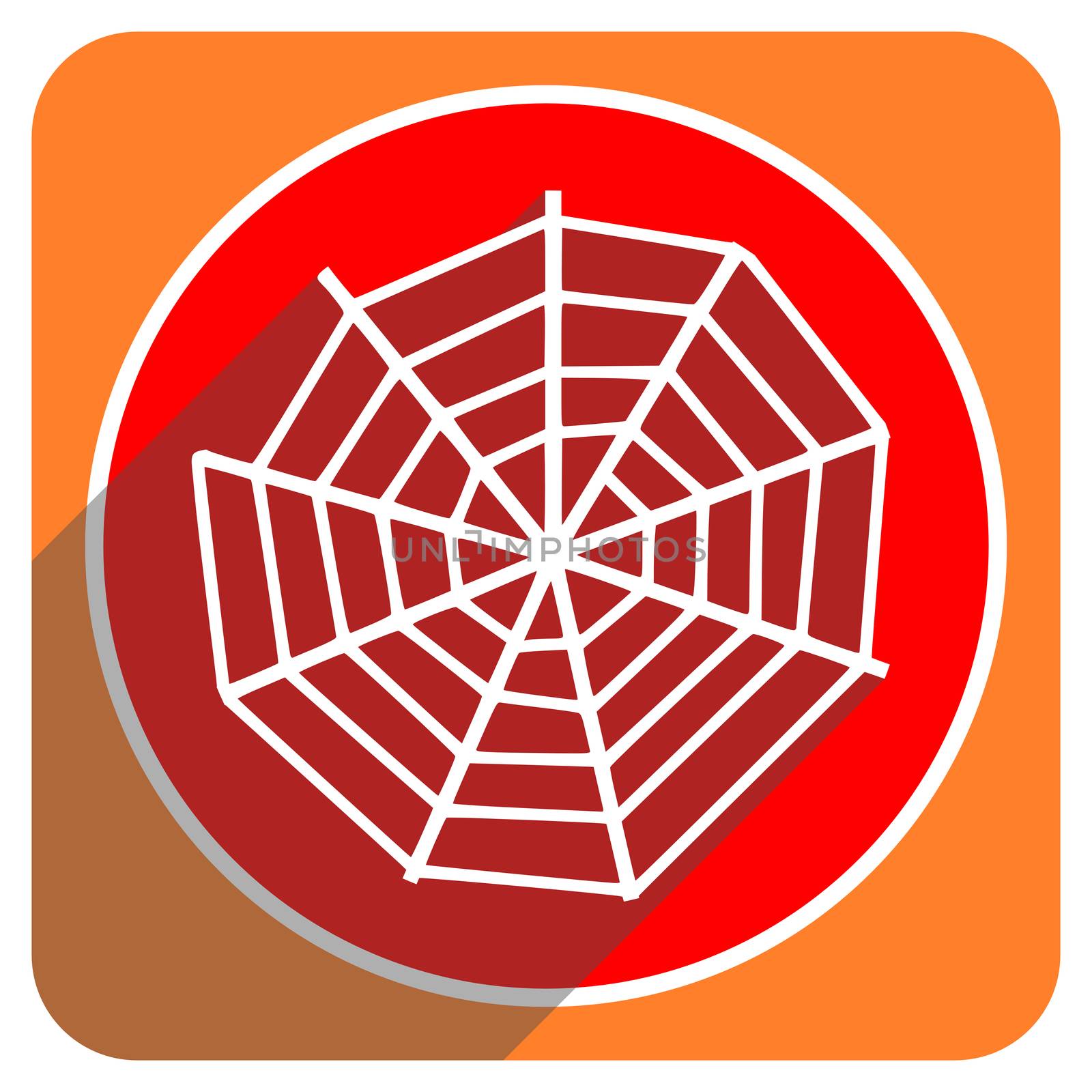 spider web red flat icon isolated