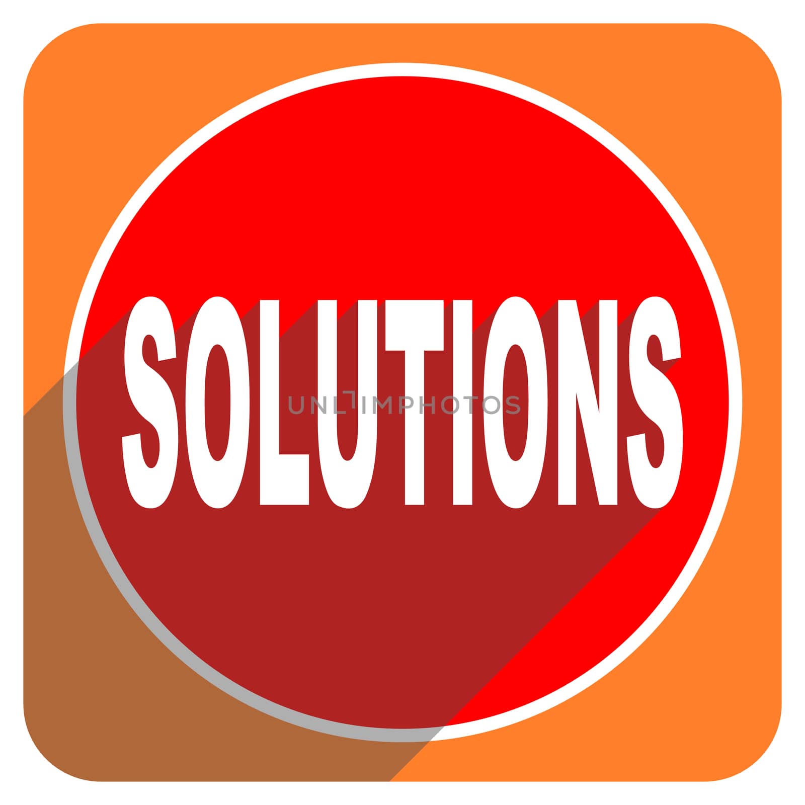 solutions red flat icon isolated
